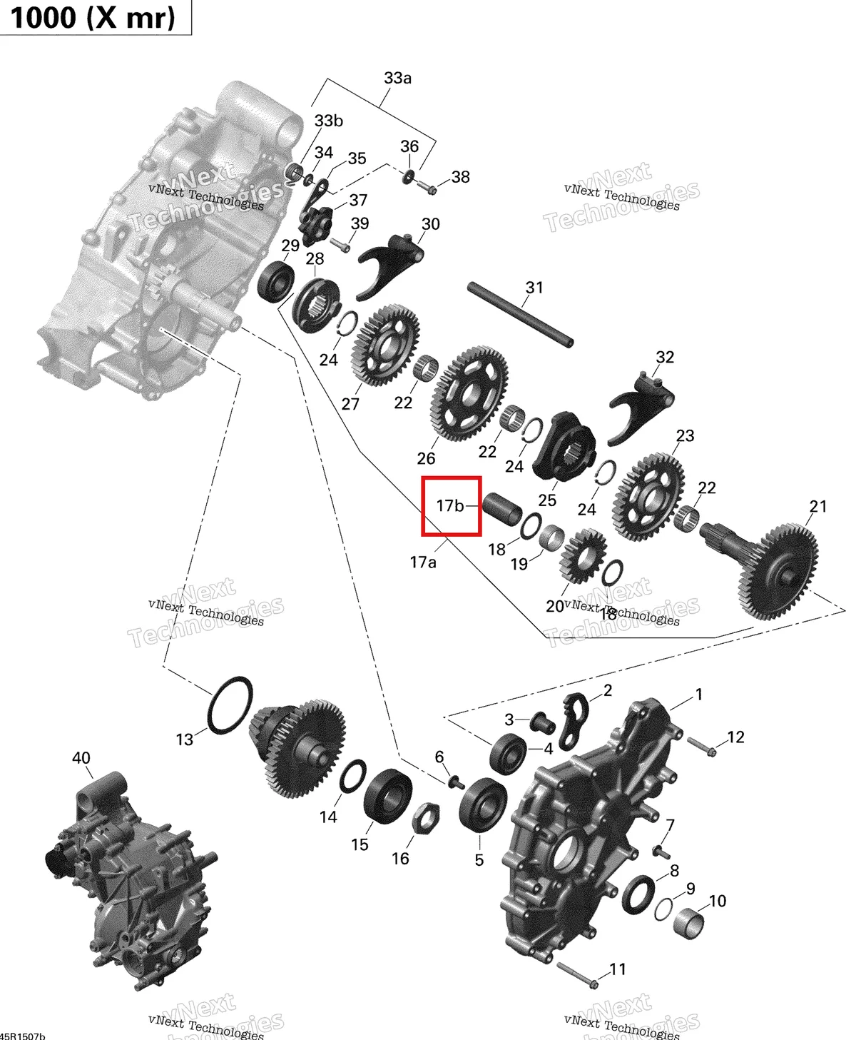 Деталь 420620687 на схеме узла 2015 Can-Am OUTLANDER 1000 EFI XMR Gear Box 2