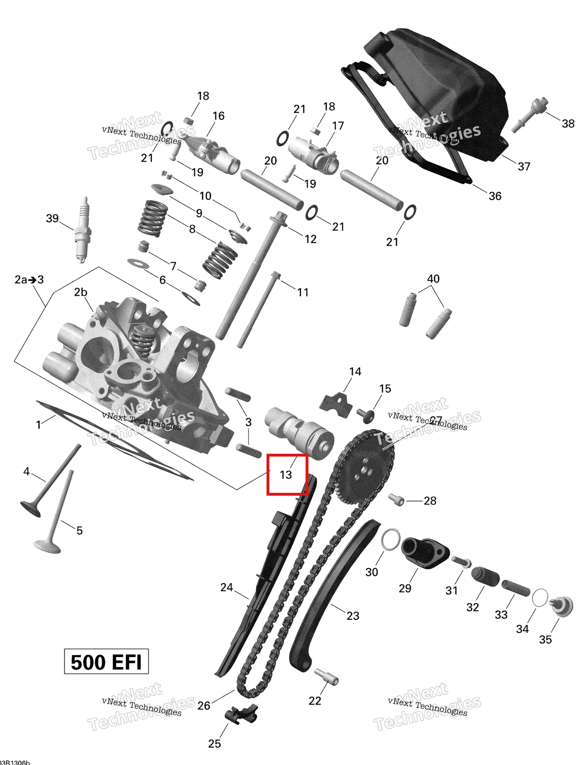 Деталь 420620741 на схеме узла 2013 Can-Am OUTLANDER MAX 500EFI STD, DPS & XT Cylinder Head, Rear