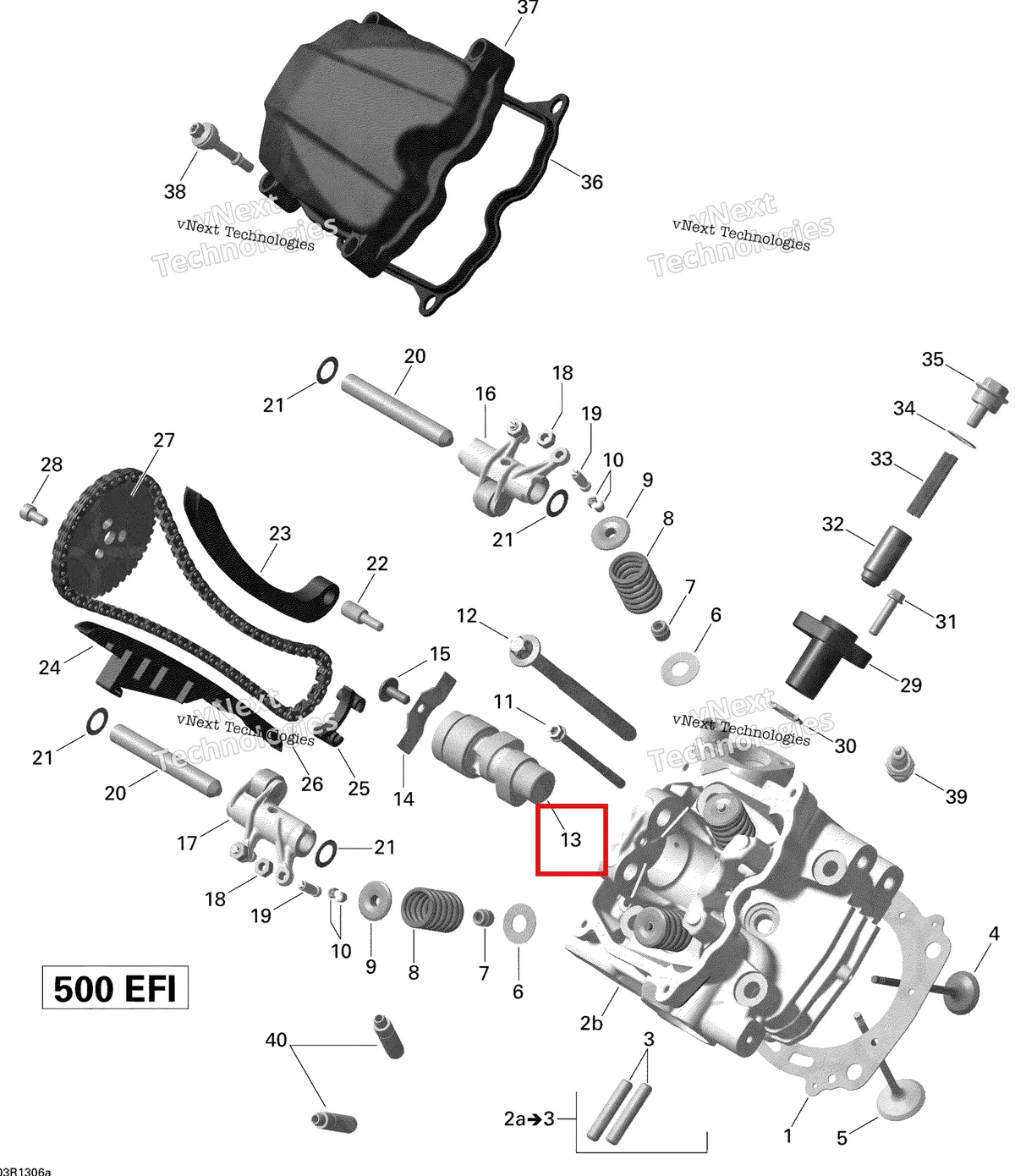 Деталь 420620746 на схеме узла 2013 Can-Am OUTLANDER MAX 500EFI STD, DPS & XT Cylinder Head, Front