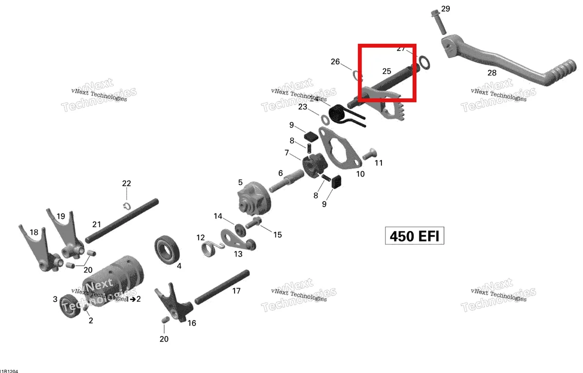 Деталь 420620795 на схеме узла 2015 Can-Am DS 450EFI STD Shifting
