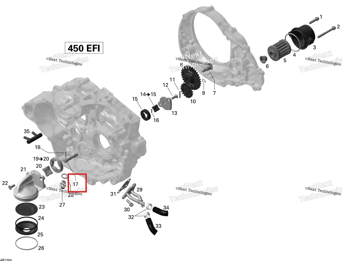 Деталь 420620810 на схеме узла 2015 Can-Am DS 450EFI STD Engine Lubrication