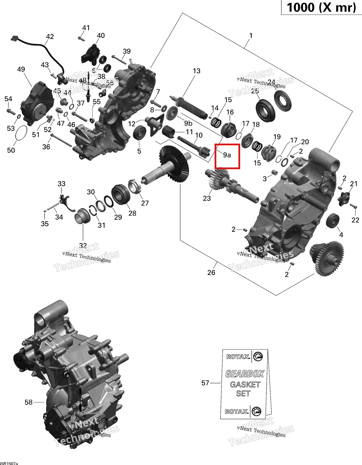 Деталь 420620929 на схеме узла 2015 Can-Am OUTLANDER 1000 EFI XMR Gear Box 1