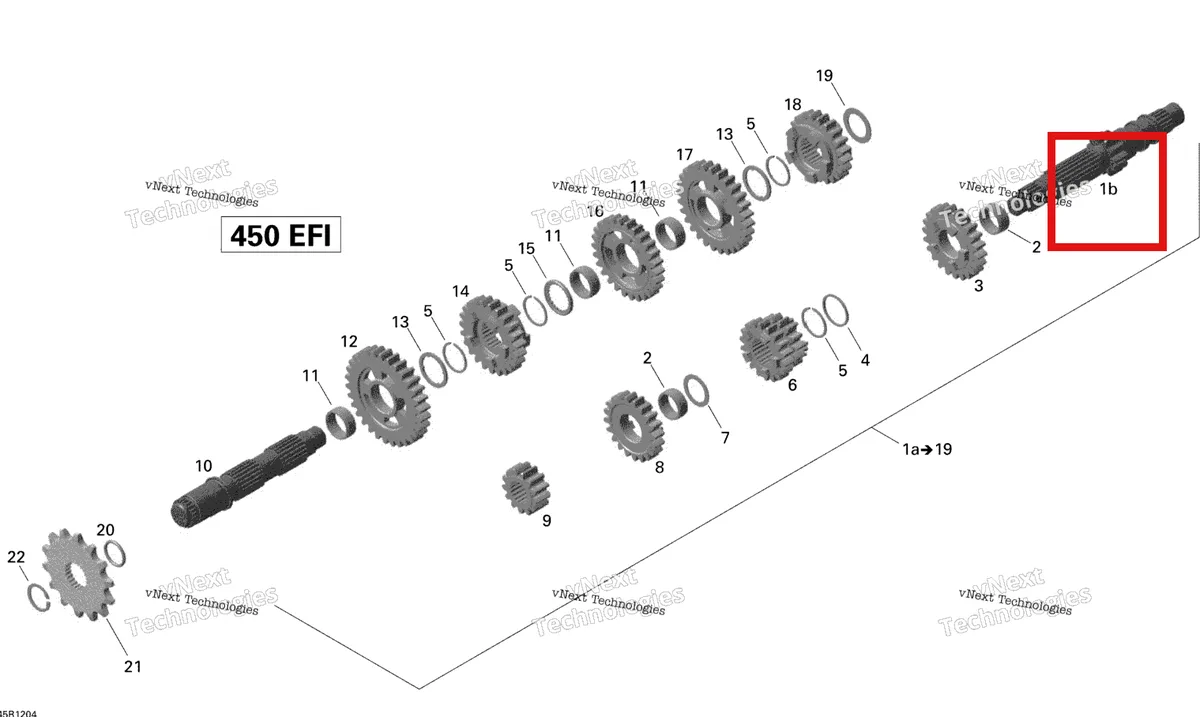 Деталь 420620950 на схеме узла 2015 Can-Am DS 450EFI STD Gear Box