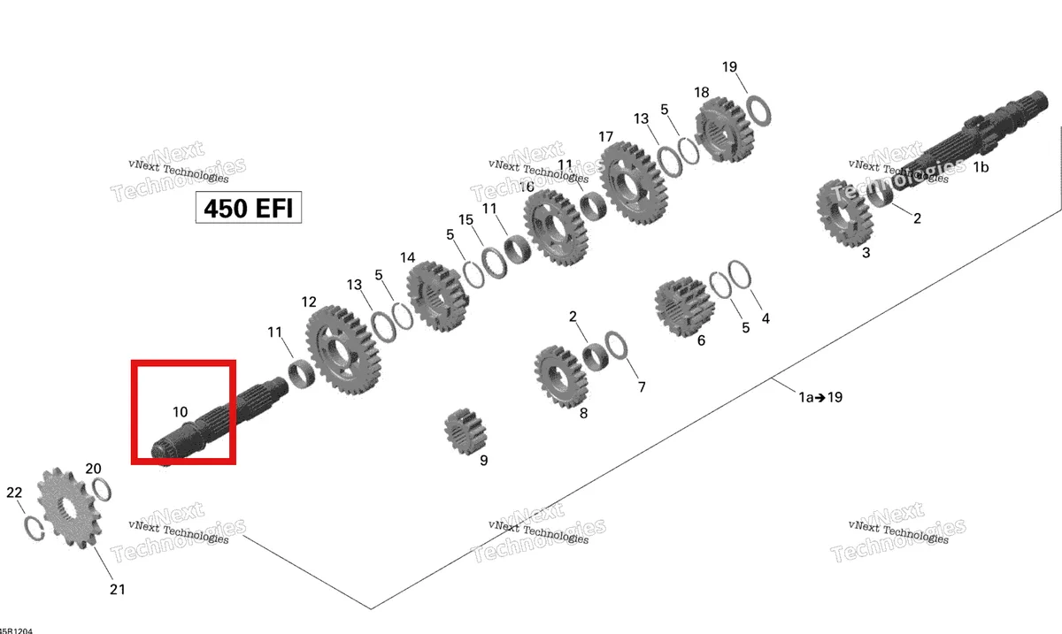 Деталь 420620960 на схеме узла 2015 Can-Am DS 450EFI STD Gear Box