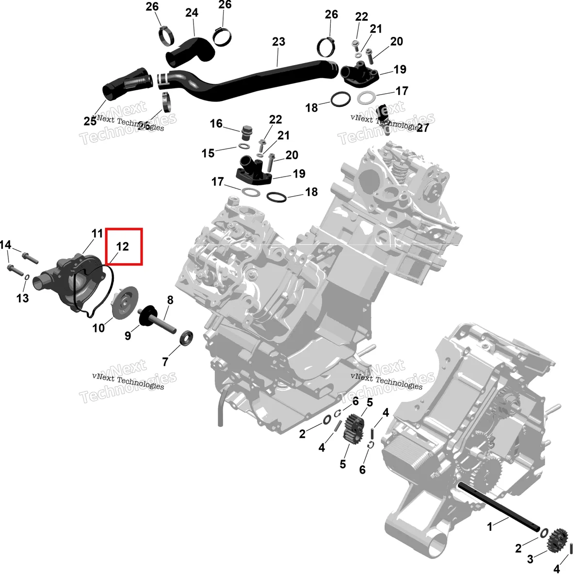Деталь 420622022 на схеме узла 2026 Can-Am RENEGADE - 4X4 - XMR - 1000R EFI - 5UTA - Hyper Silver Rotax - Engine Cooling