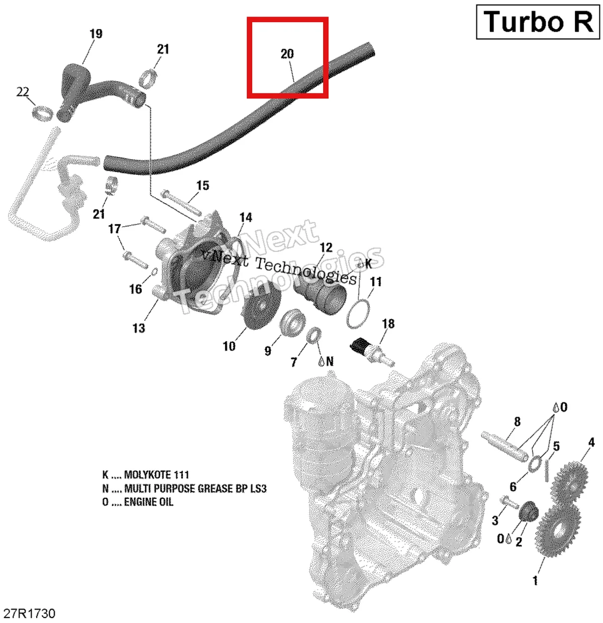 Деталь 420622041 на схеме узла 2019 Can-Am Maverick Turbo Engine Cooling