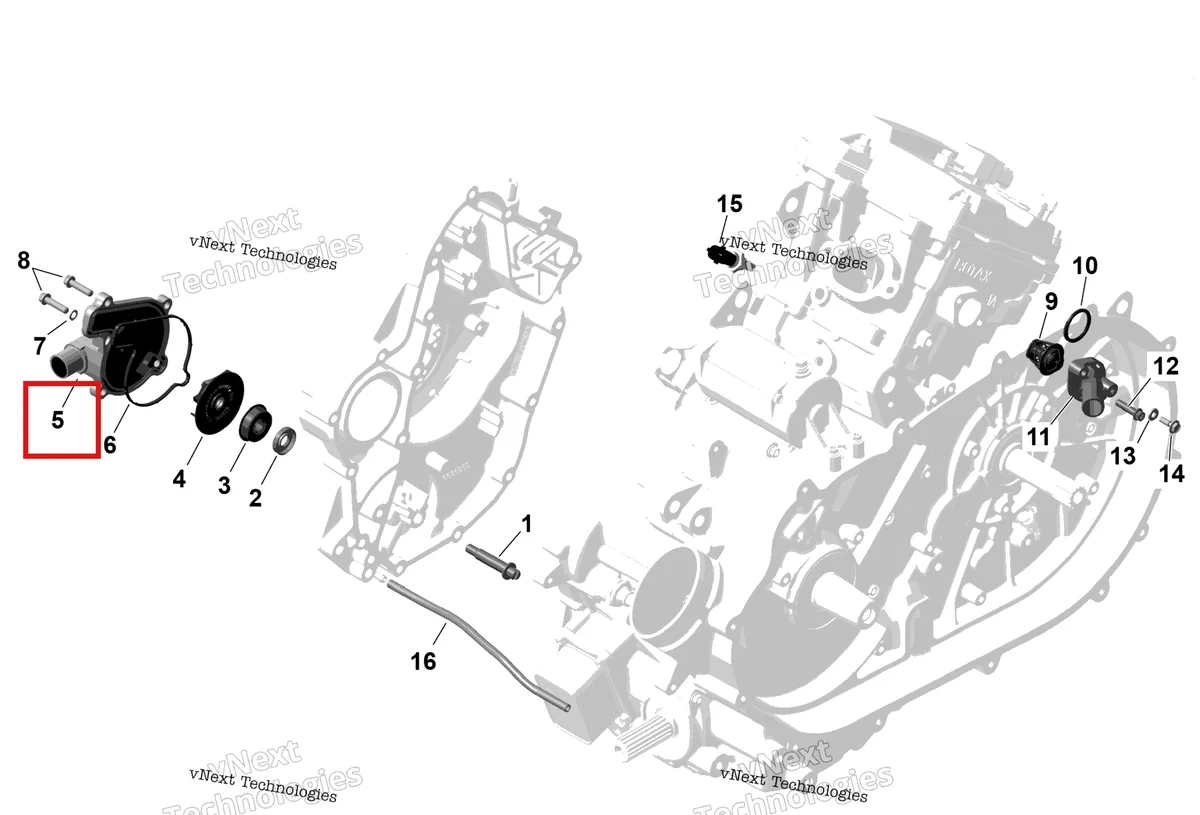 Деталь 420622070 (Водяной насос корпус Can-Am Outlander 4x4 XT 1000R (2025) (420622070)) на схеме узла 2026 Can-Am OUTLANDER - 2X4 - STD - 500 - 1KTB - Legion Red Rotax - Engine Cooling