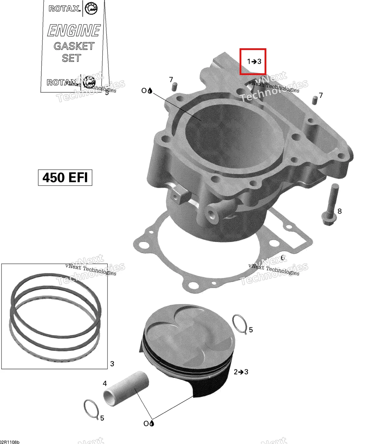 Деталь 420623575 на схеме узла 2011 Can-Am DS 450 EFI Cylinder And Piston