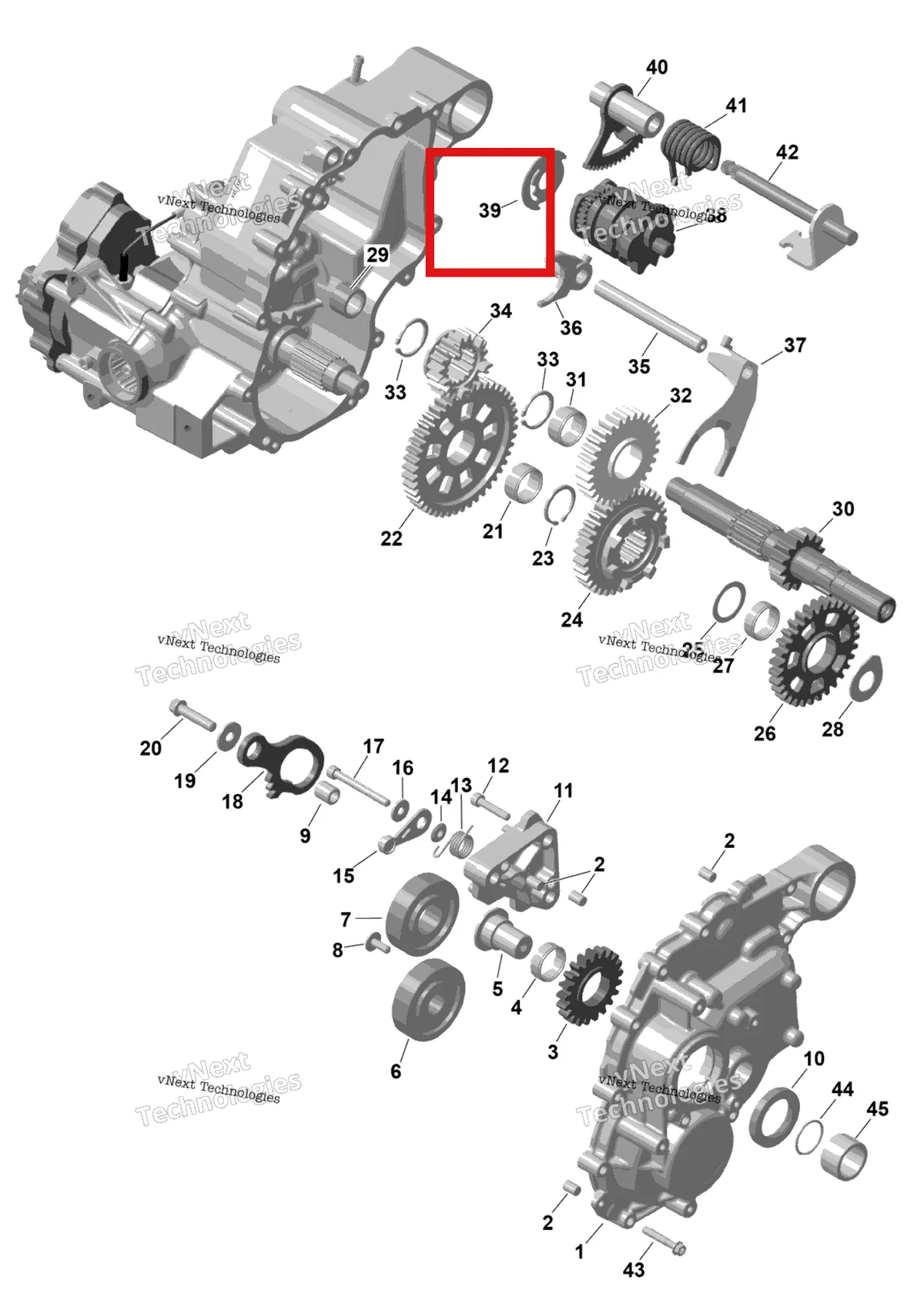 Деталь 420626092 на схеме узла 2026 Can-Am RENEGADE - 4X4 - XMR - 650 EFI - 5TTA - Catalyst Gray Rotax - Gearbox 2