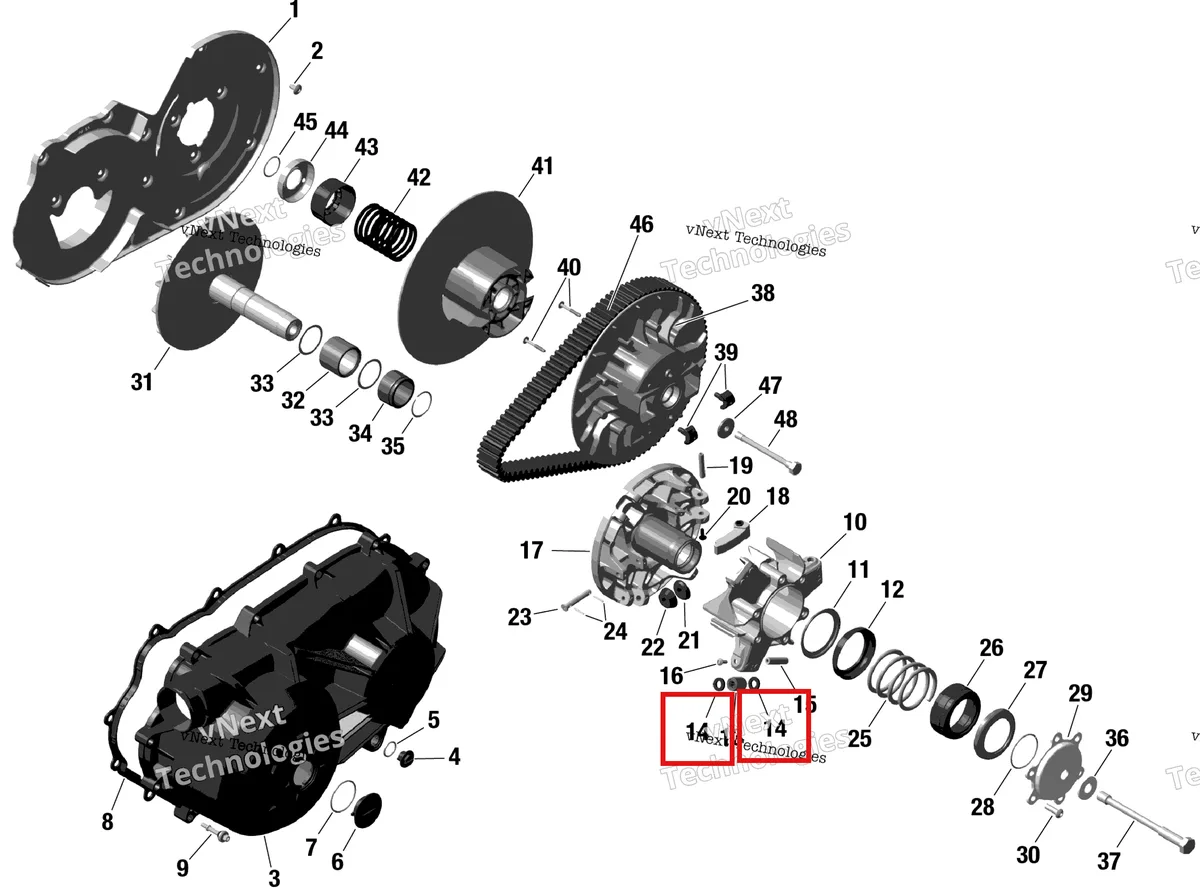 Деталь 420626235 (Упорный шайба Can-Am Maverick Turbo RR XRC (2022) (420626235)) на схеме узла 2023 Can-Am Commander 700 EFI - DPS Rotax - Cvt