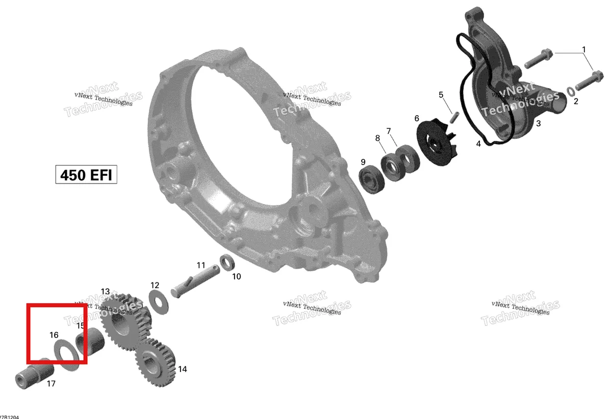 Деталь 420627292 на схеме узла 2015 Can-Am DS 450EFI STD Engine Cooling