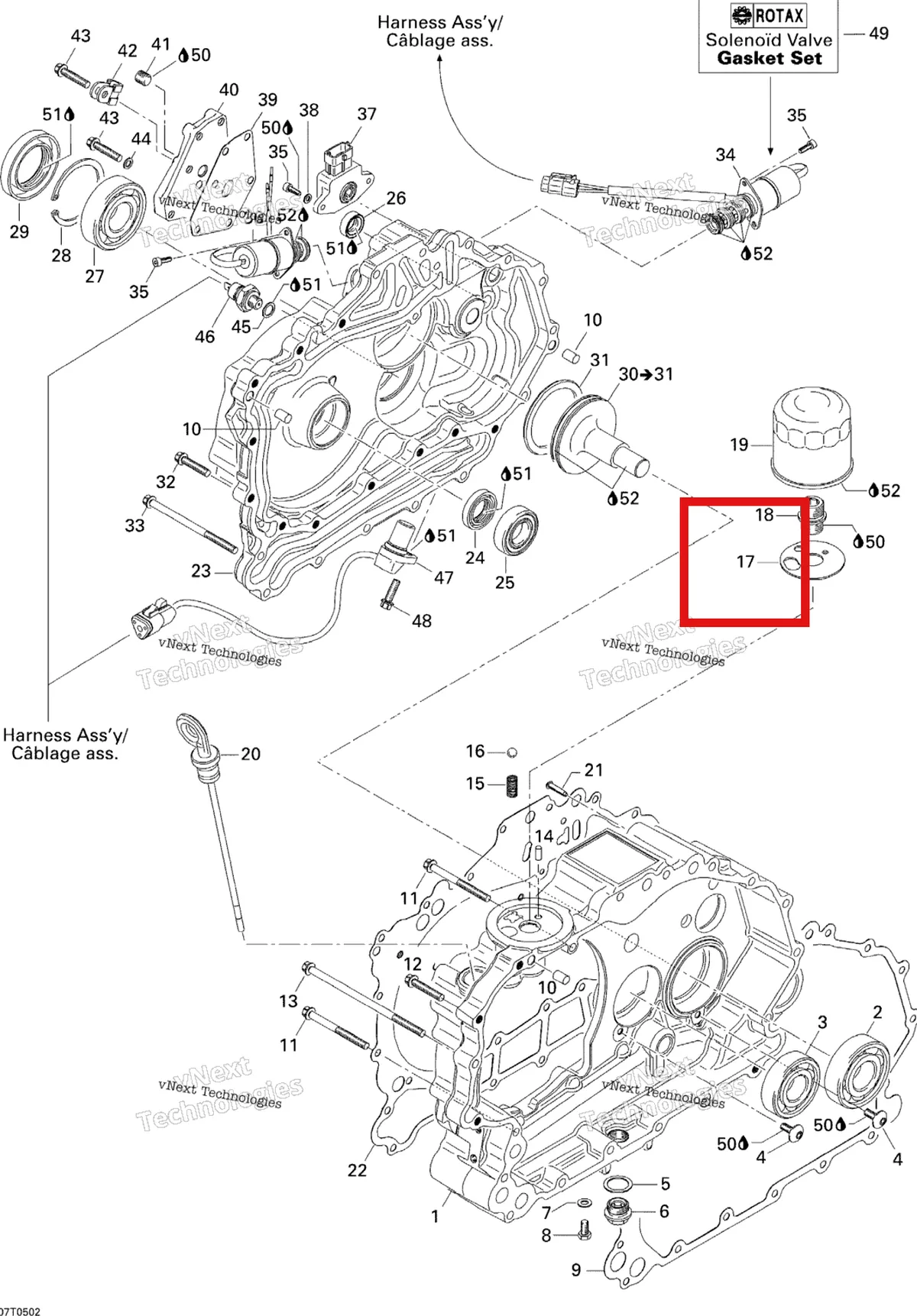 Деталь 420627370 на схеме узла 2005 Can-Am Traxter 5 Speed Clutch Housing And Cover