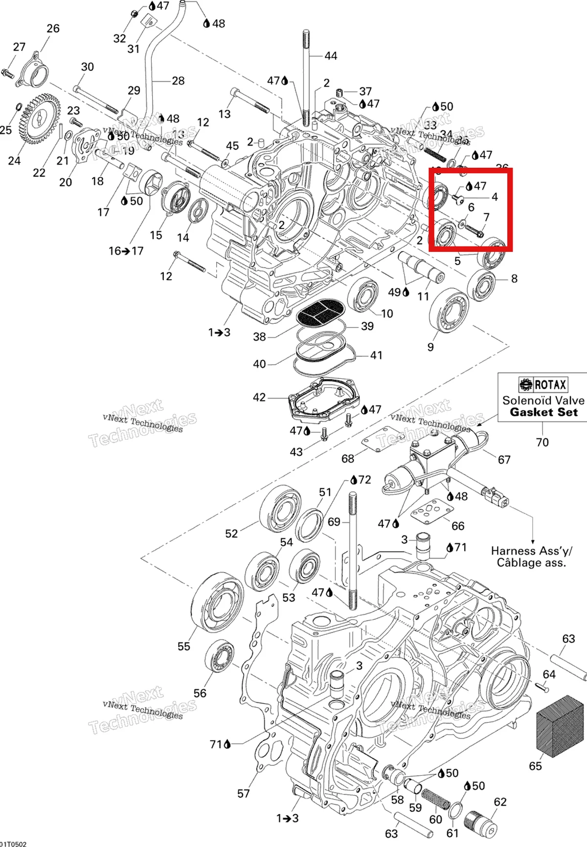 Деталь 420627400 на схеме узла 2005 Can-Am Traxter 5 Speed Crankcase