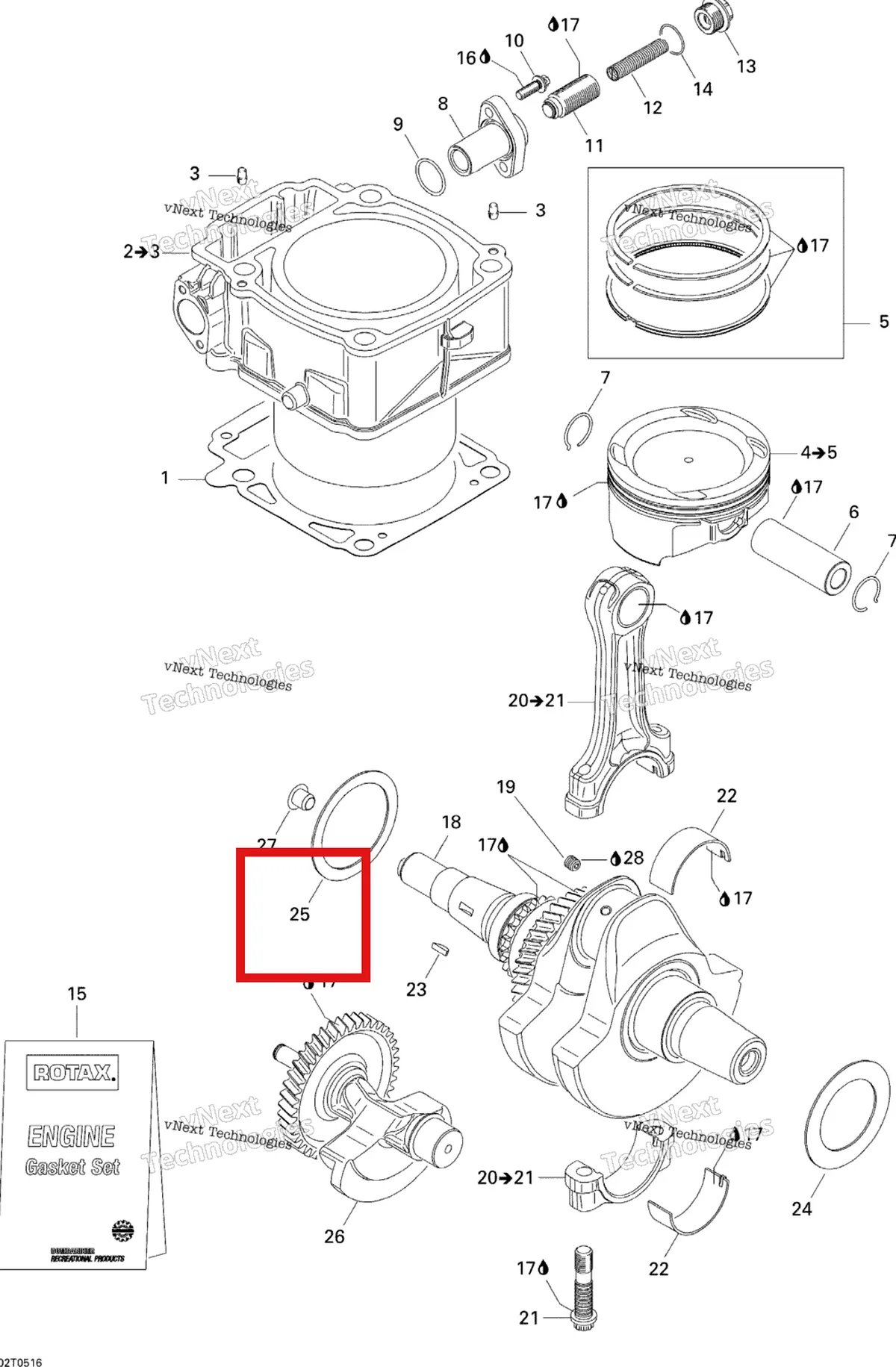 Деталь 420627502 на схеме узла Crankshaft, Piston And Cylinder