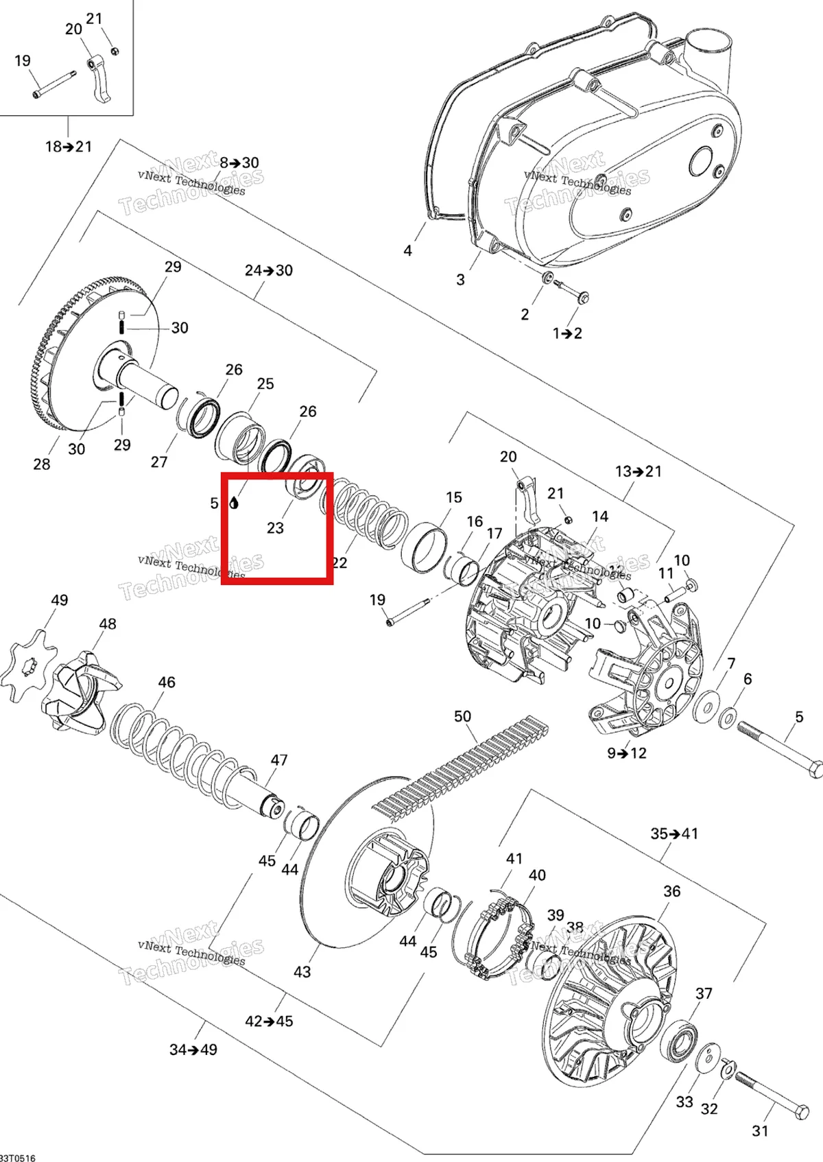 Деталь 420627573 на схеме узла Belt And Engine Pulley System