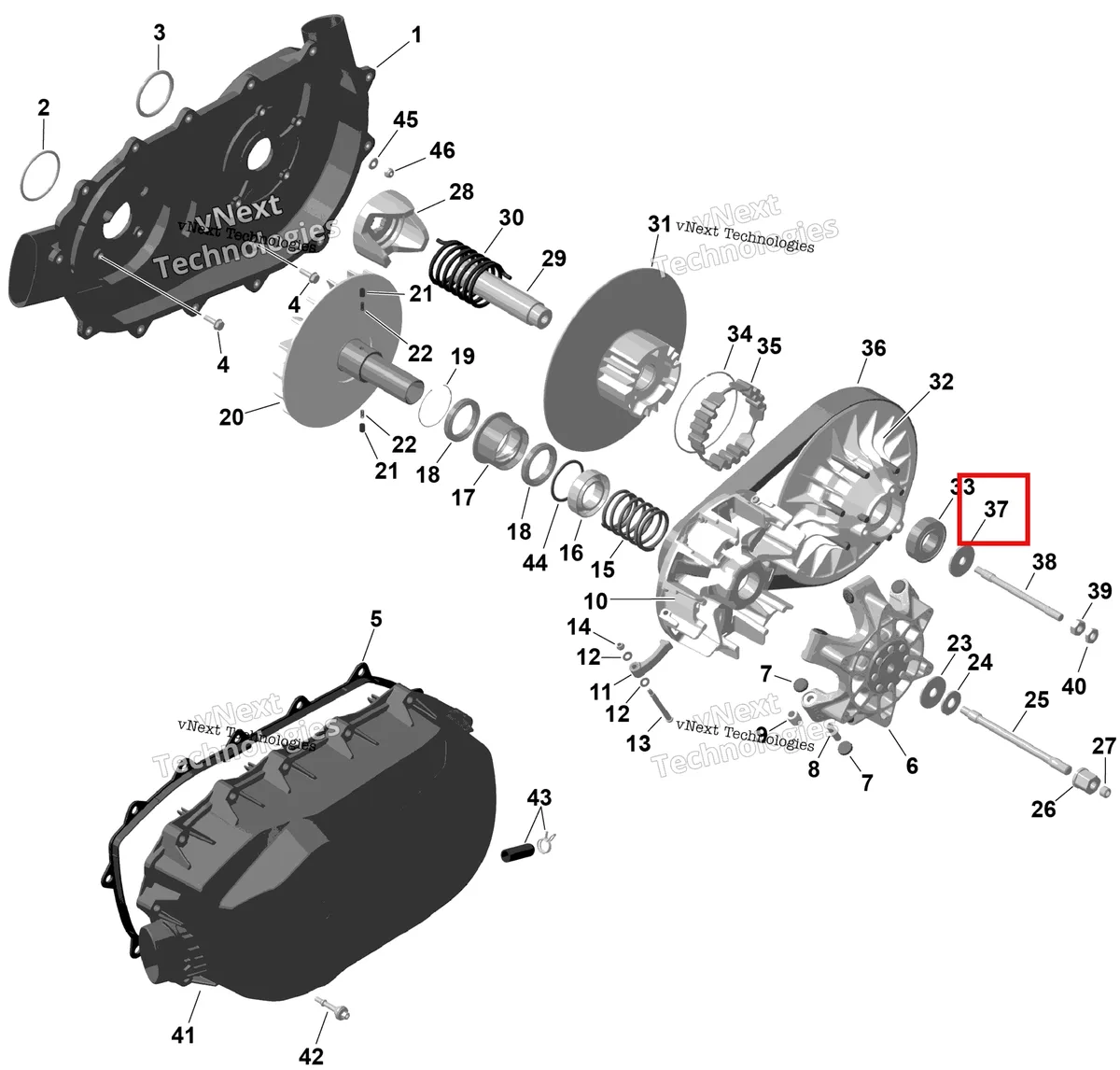Деталь 420627590 на схеме узла 2026 Can-Am RENEGADE - 4X4 - XMR - 1000R EFI - 5UTA - Hyper Silver Rotax - Cvt