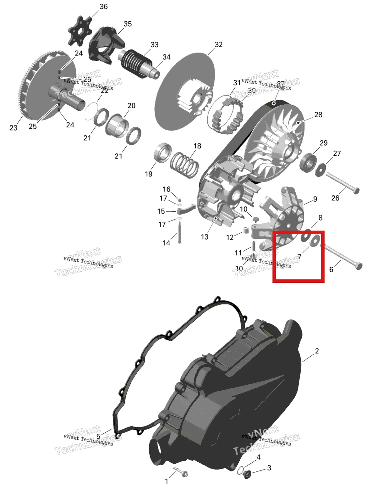 Деталь 420627760 на схеме узла 2024 Can-Am Outlander MAX 450 EFI 6X6 - 4ZRA - DPS Package - Tundra Green Rotax - Cvt