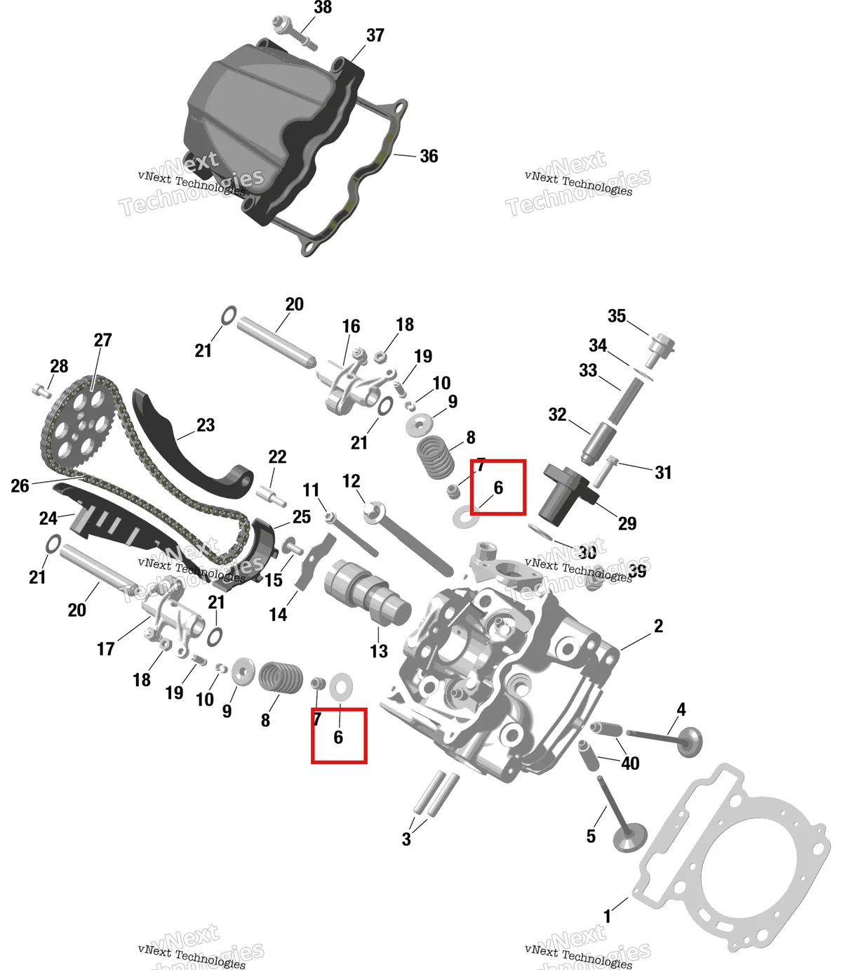 Деталь 420627770 (Упорная шайба) на схеме узла Rotax - Front Cylinder Head
