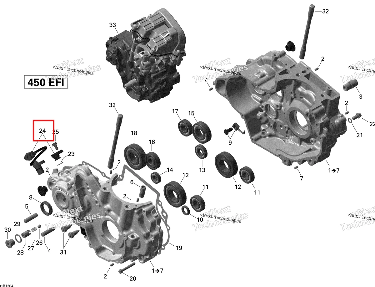 Деталь 420627805 на схеме узла 2015 Can-Am DS 450EFI STD Crankcase
