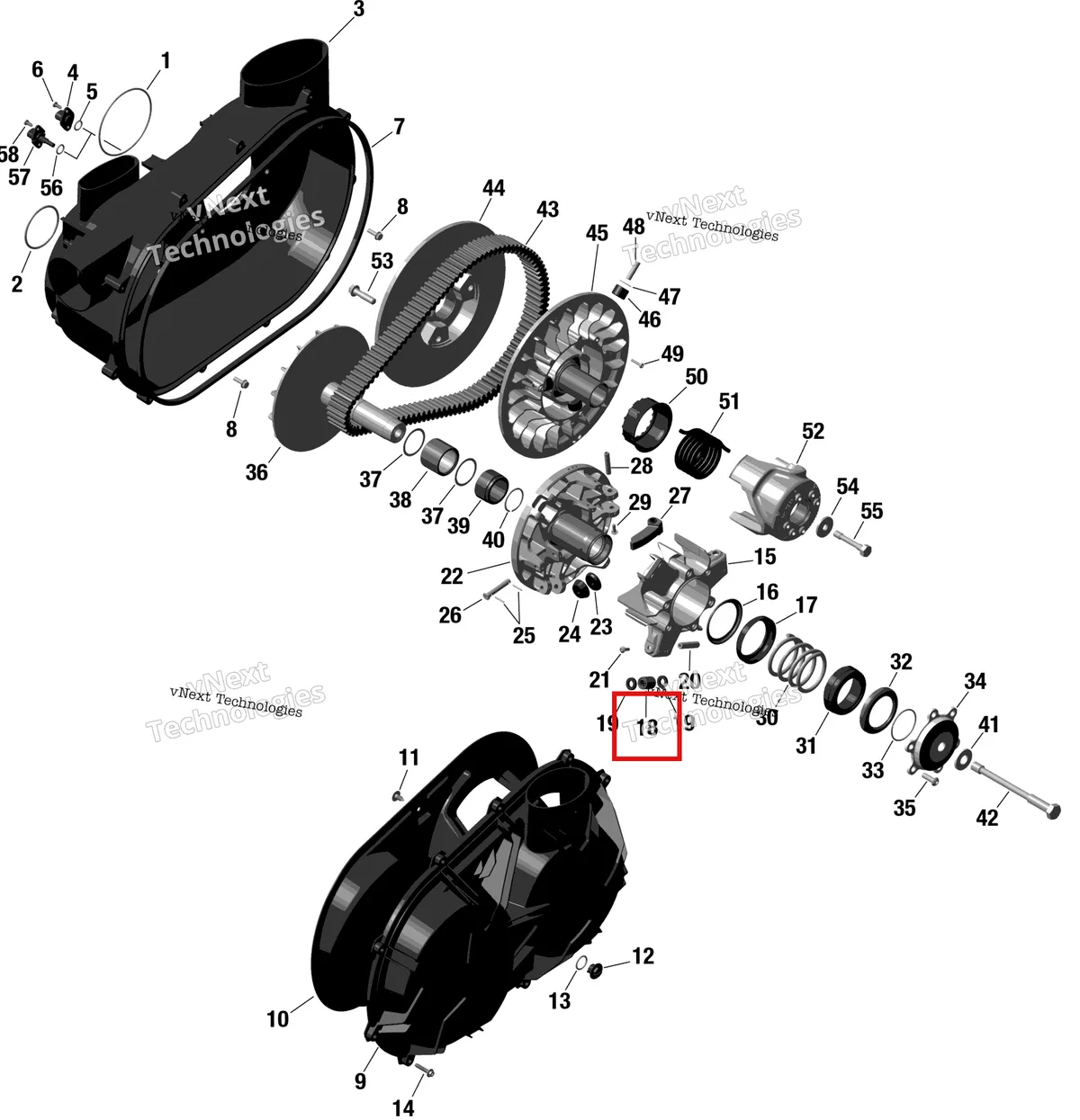 Деталь 420629227 (Ролик комплект Can-Am Maverick MAX Turbo RR XRS Smart Shock (2024) (420629227)) на схеме узла 2024 Can-Am Maverick Turbo - DS - 9DRE - Fiery Red Metallic - 64