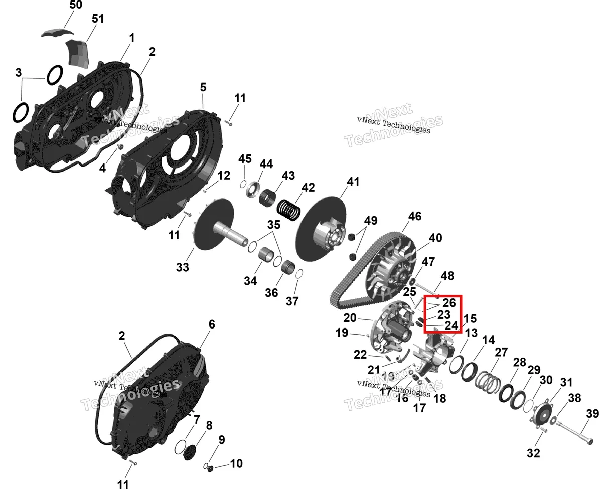Деталь 420629230 на схеме узла 2026 Can-Am OUTLANDER - 4X4 - BACKCOUNTRY - 1000R - 4NTA - CALI - Dark Camo Rotax - Cvt