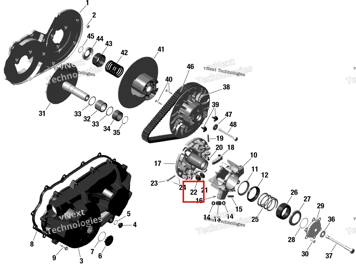 Деталь 420629233 на схеме узла 2024 Can-Am Outlander 500 4X4 - 1DRA - DPS Package - Granite Grey Rotax - Cvt