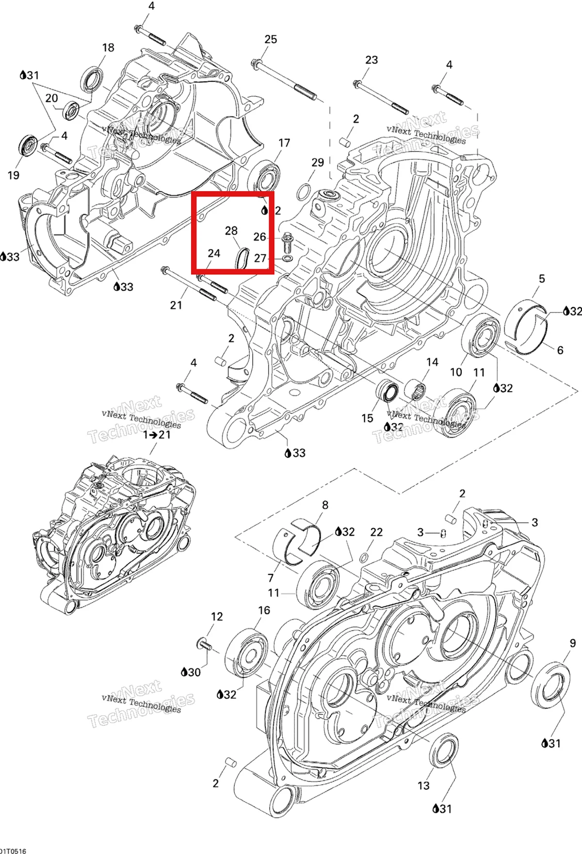 Деталь 420630180 на схеме узла Crankcase