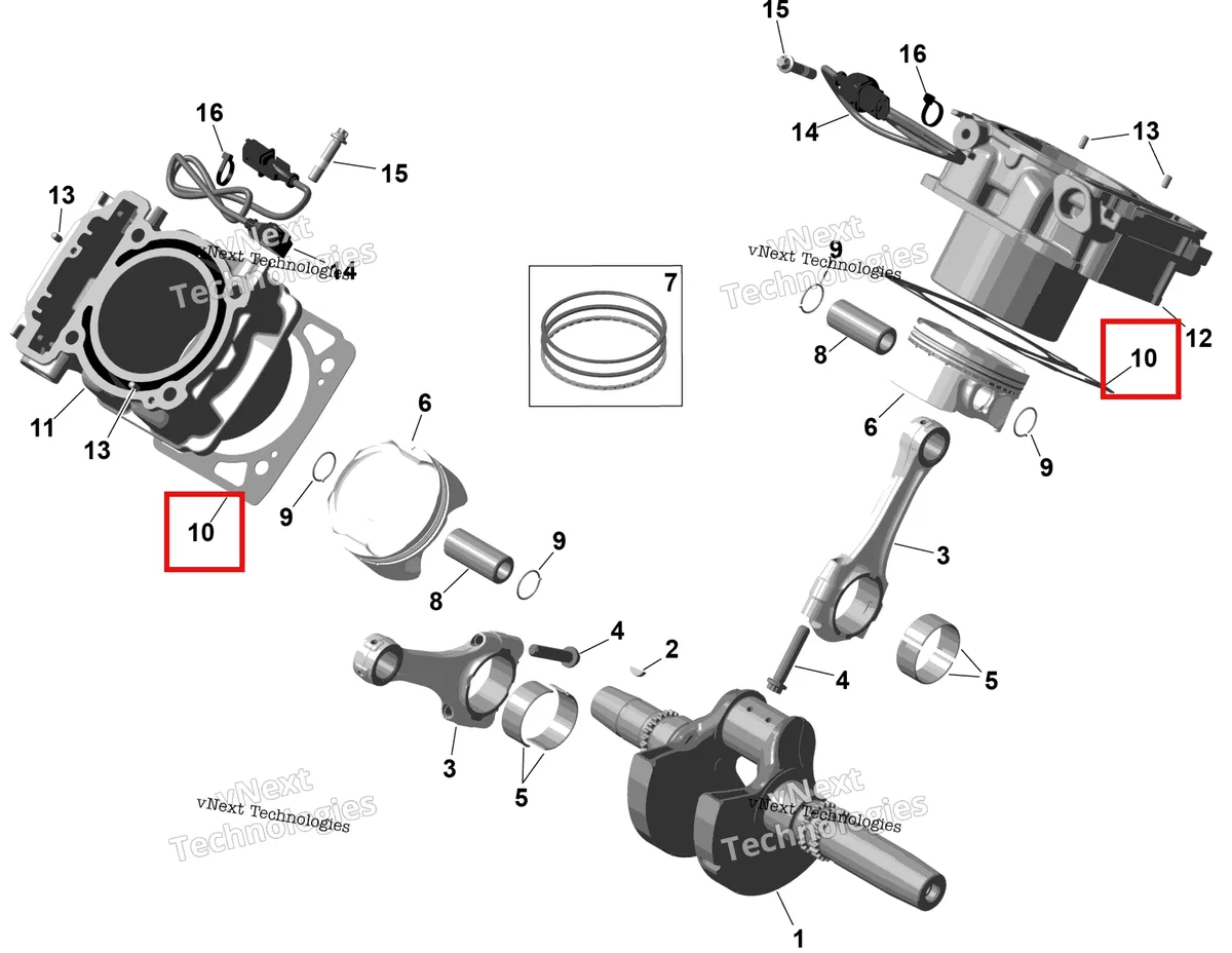 Деталь 420630212 на схеме узла 2026 Can-Am RENEGADE - 4X4 - XMR - 1000R EFI - 5UTA - Hyper Silver Rotax - Crankshaft, Pistons And Cylinder