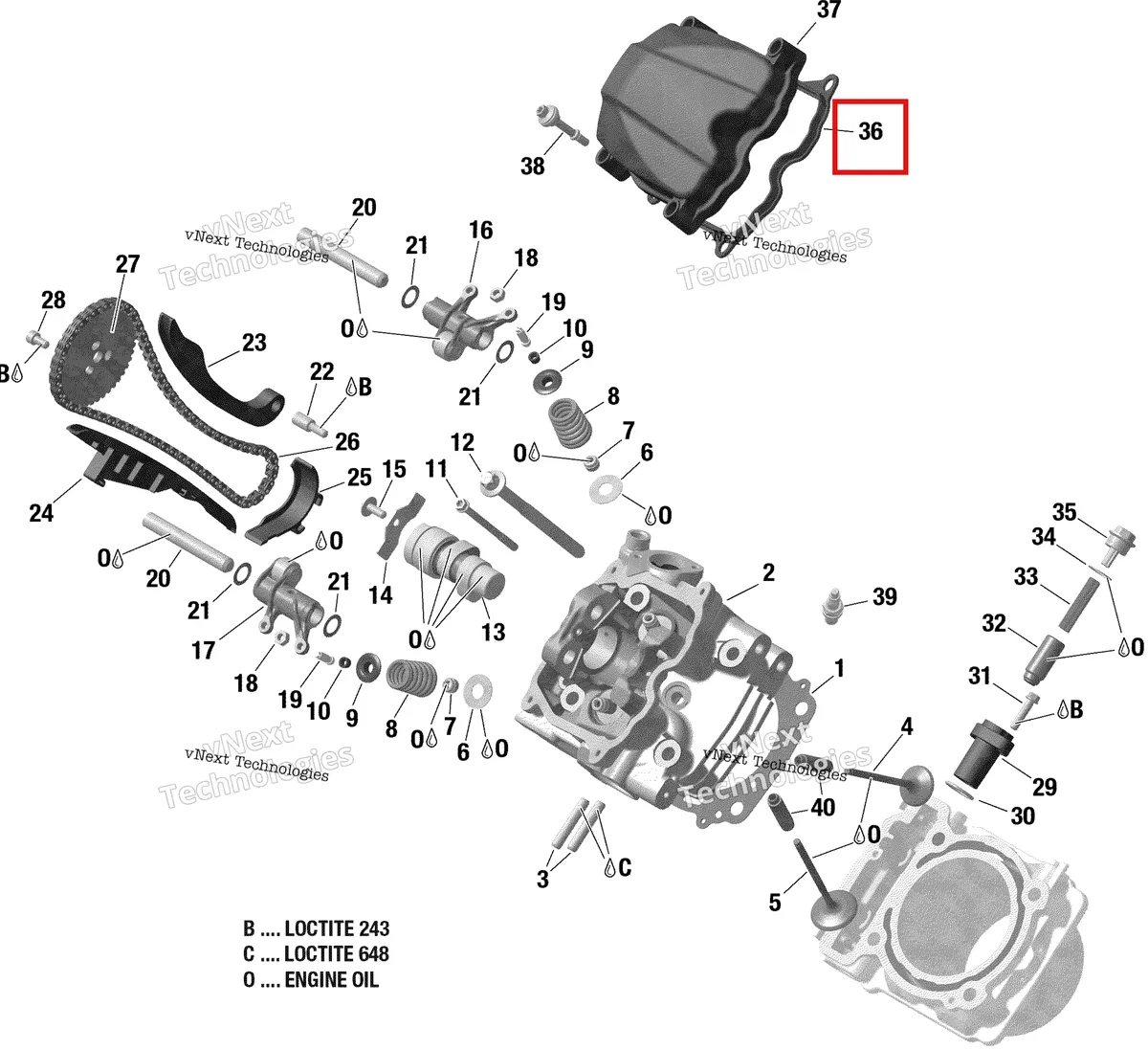 Деталь 420630262 на схеме узла 2022 Can-Am Outlander 1000R EFI - DPS - CE Rotax - Cylinder Head, Front