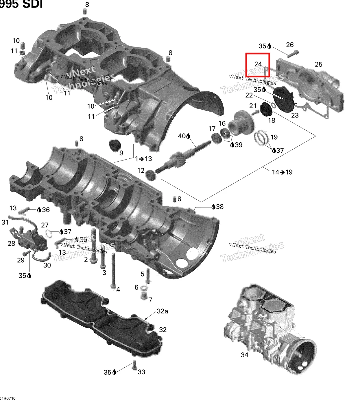 Деталь 420630620 на схеме узла 2007 Ski-Doo MACH Z Adrenaline Crankcase