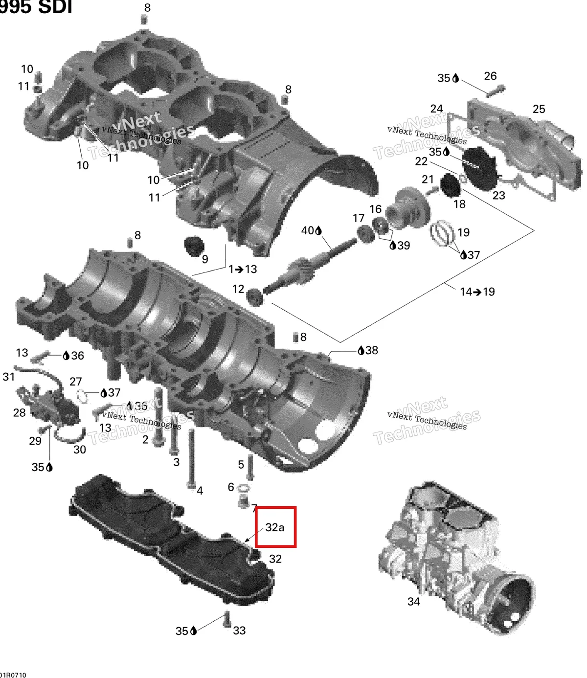 Деталь 420631190 на схеме узла 2007 Ski-Doo MACH Z Adrenaline Crankcase