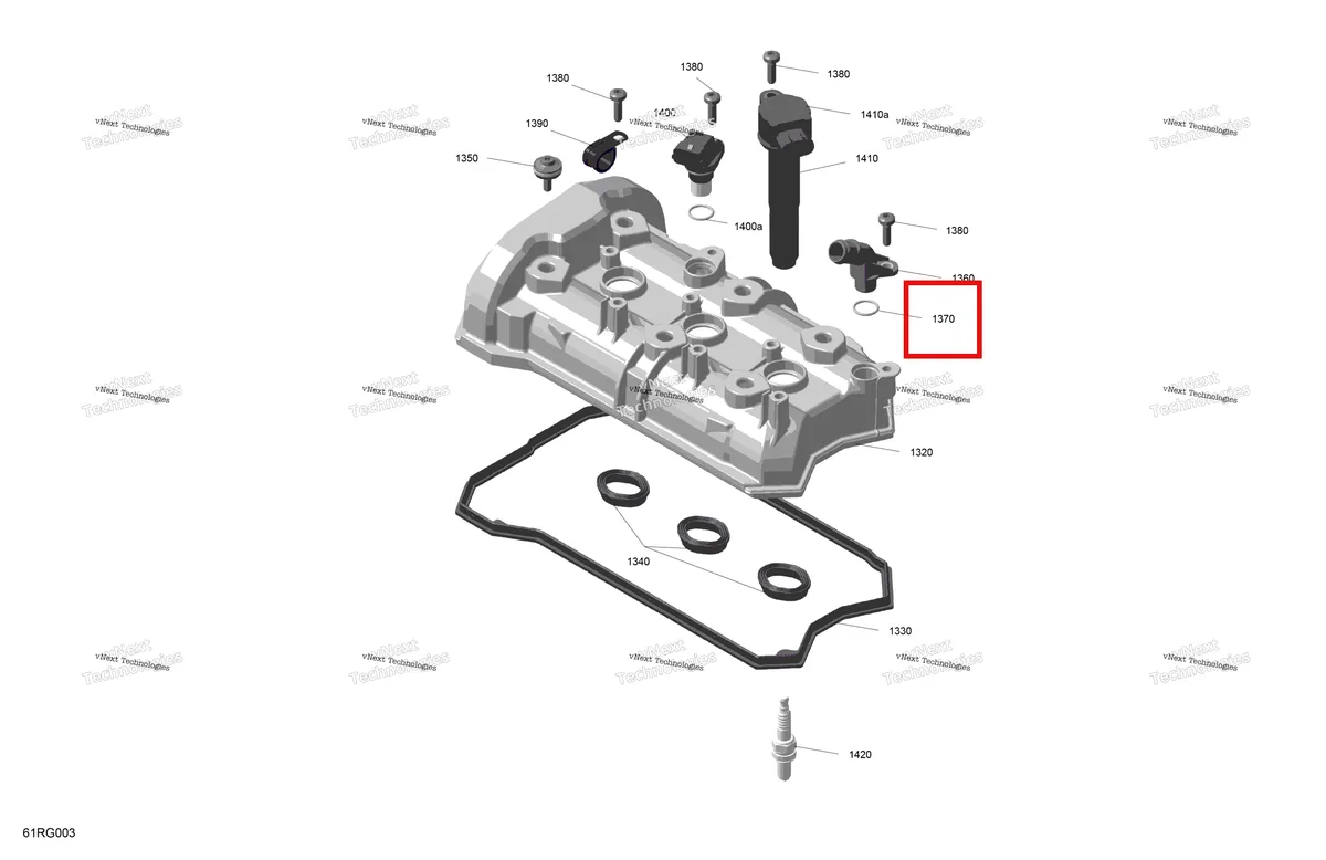 Деталь 420631240 (Уплотнительное кольцо) на схеме узла 2027 Ski-Doo RENEGADE - X-RS - 900 ACE TURBO R - DAVL - Circuit Yellow - 15X137X1.25RS Track Rotax - Valve Cover