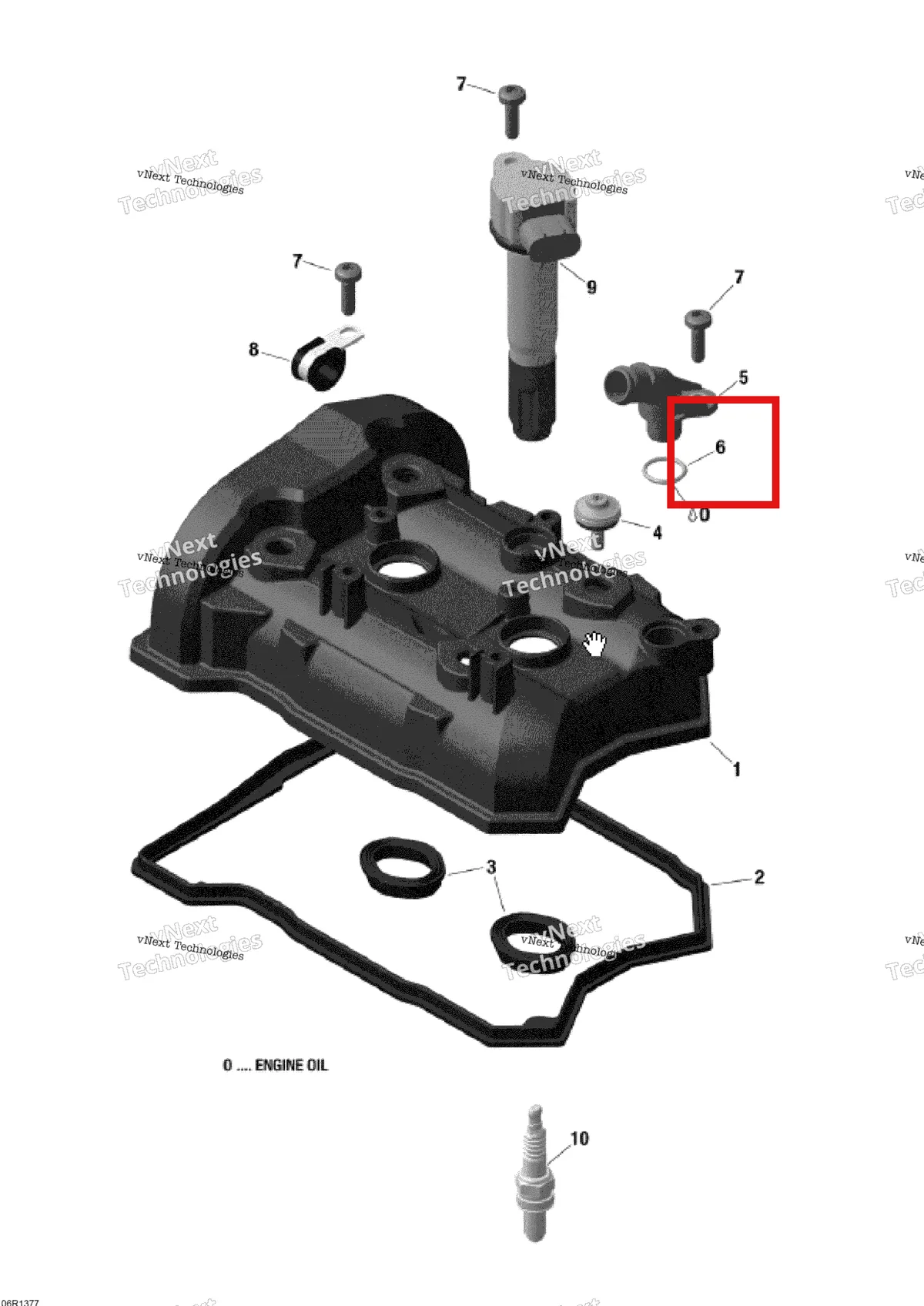 Деталь 420631260 (Уплотнительное кольцо) на схеме узла XU Valve Cover