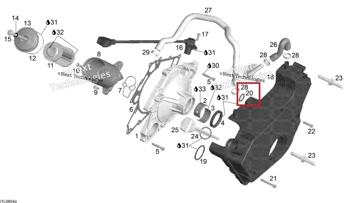 Деталь 420631410 (Уплотнительное кольцо) на схеме узла 2008 Ski-Doo Expedition V-1300 Oil System