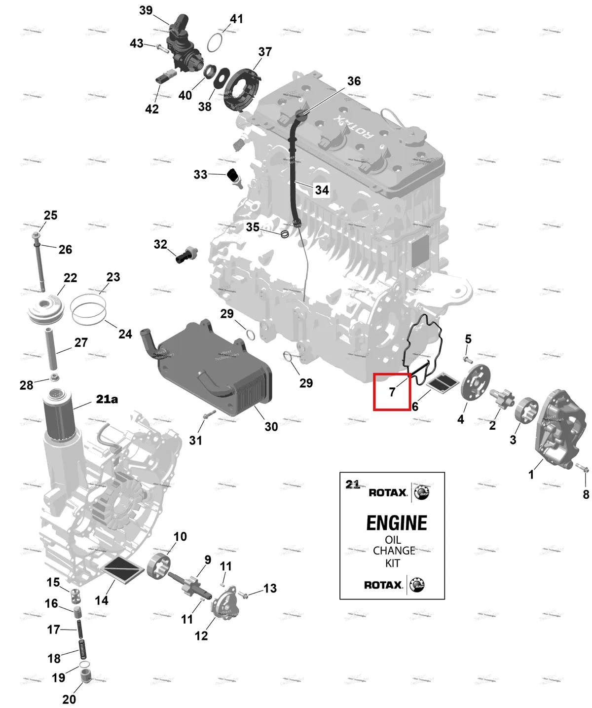 Деталь 420631486 на схеме узла 2026 Sea-Doo GTX - 300 - STD - 15TA - Blue Abyss - Audio Rotax - Engine Lubrication