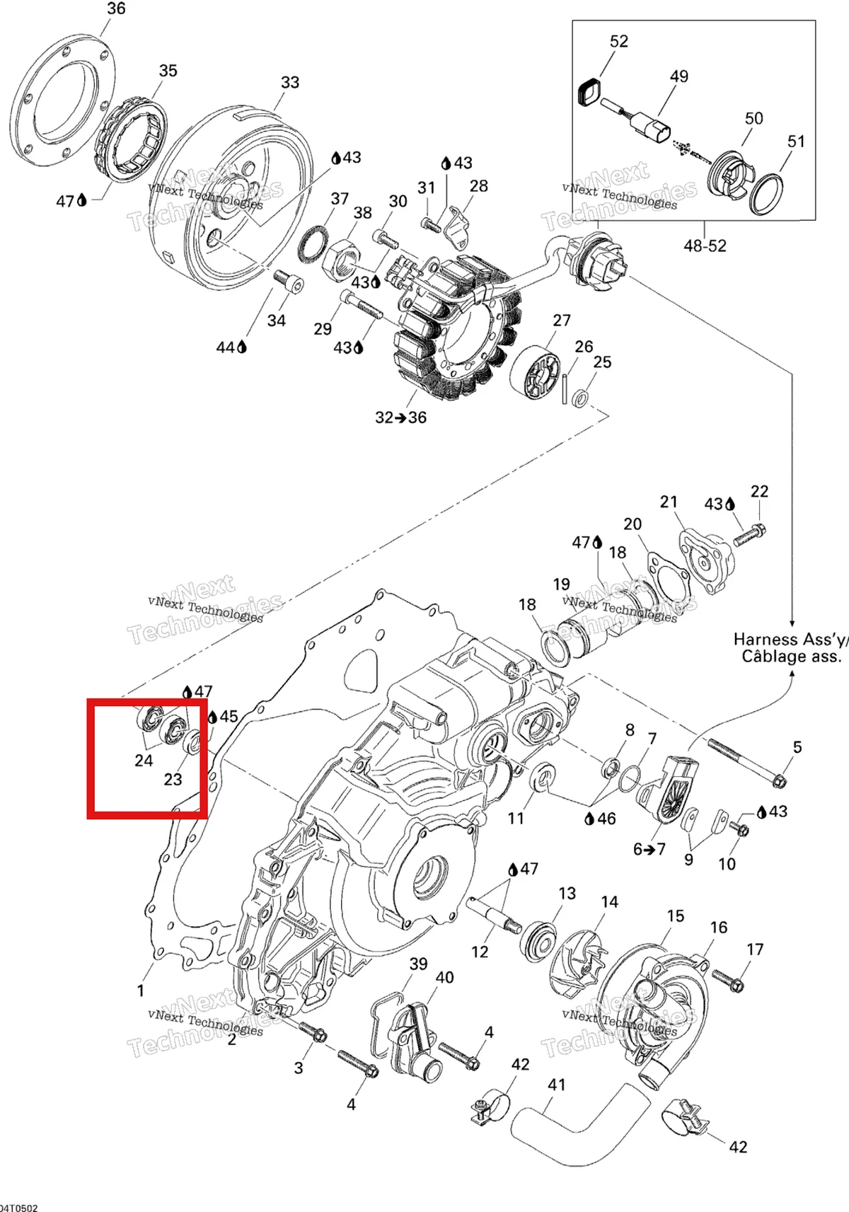 Деталь 420632170 на схеме узла 2005 Can-Am Traxter 5 Speed Ignition, Magneto And Water Pump