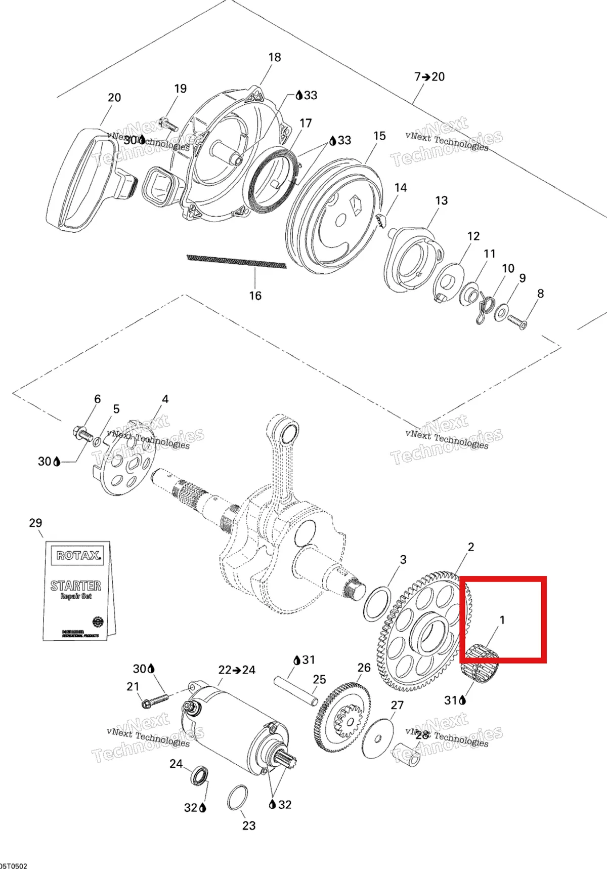 Деталь 420632190 на схеме узла 2005 Can-Am Traxter 5 Speed Rewind Starter And Electrical Starter