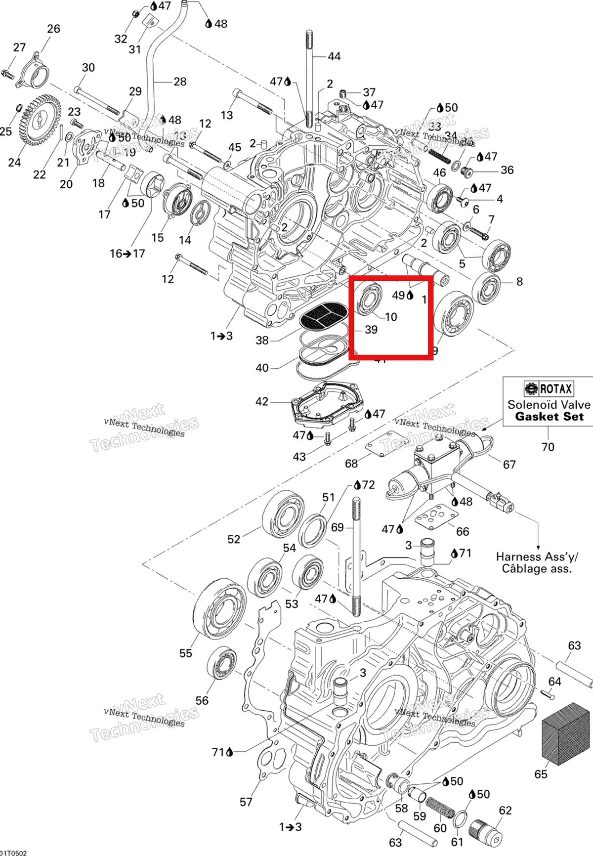 Деталь 420632200 на схеме узла 2005 Can-Am Traxter 5 Speed Crankcase