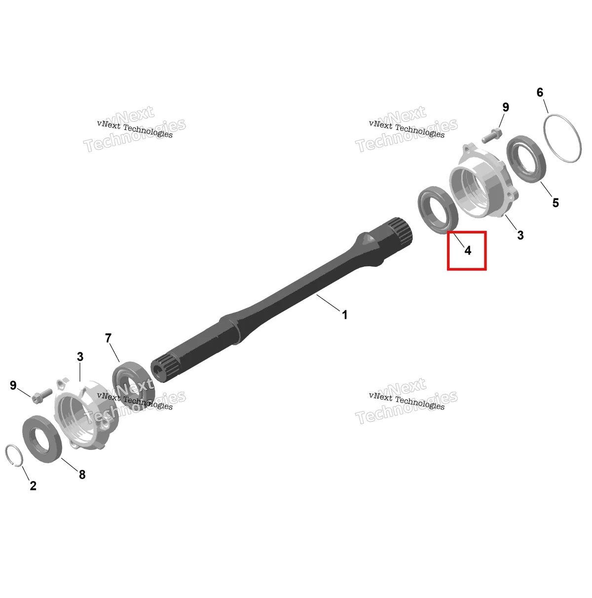 Деталь 420632275 на схеме узла 2026 Can-Am RENEGADE - 4X4 - XMR - 1000R EFI - 5UTA - Hyper Silver Rotax - Drive Shaft