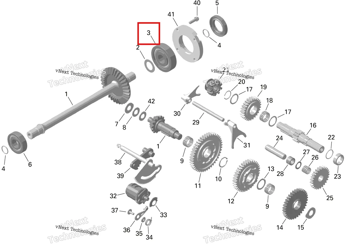 Деталь 420632280 на схеме узла 2024 Can-Am Outlander MAX 450 EFI 6X6 - 4ZRA - DPS Package - Tundra Green Rotax - Gearbox