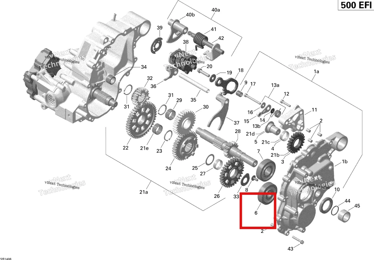 Деталь 420632291 на схеме узла 2014 Can-Am OUTLANDER MAX 500EFI STD, DPS & XT Gear Box And Components