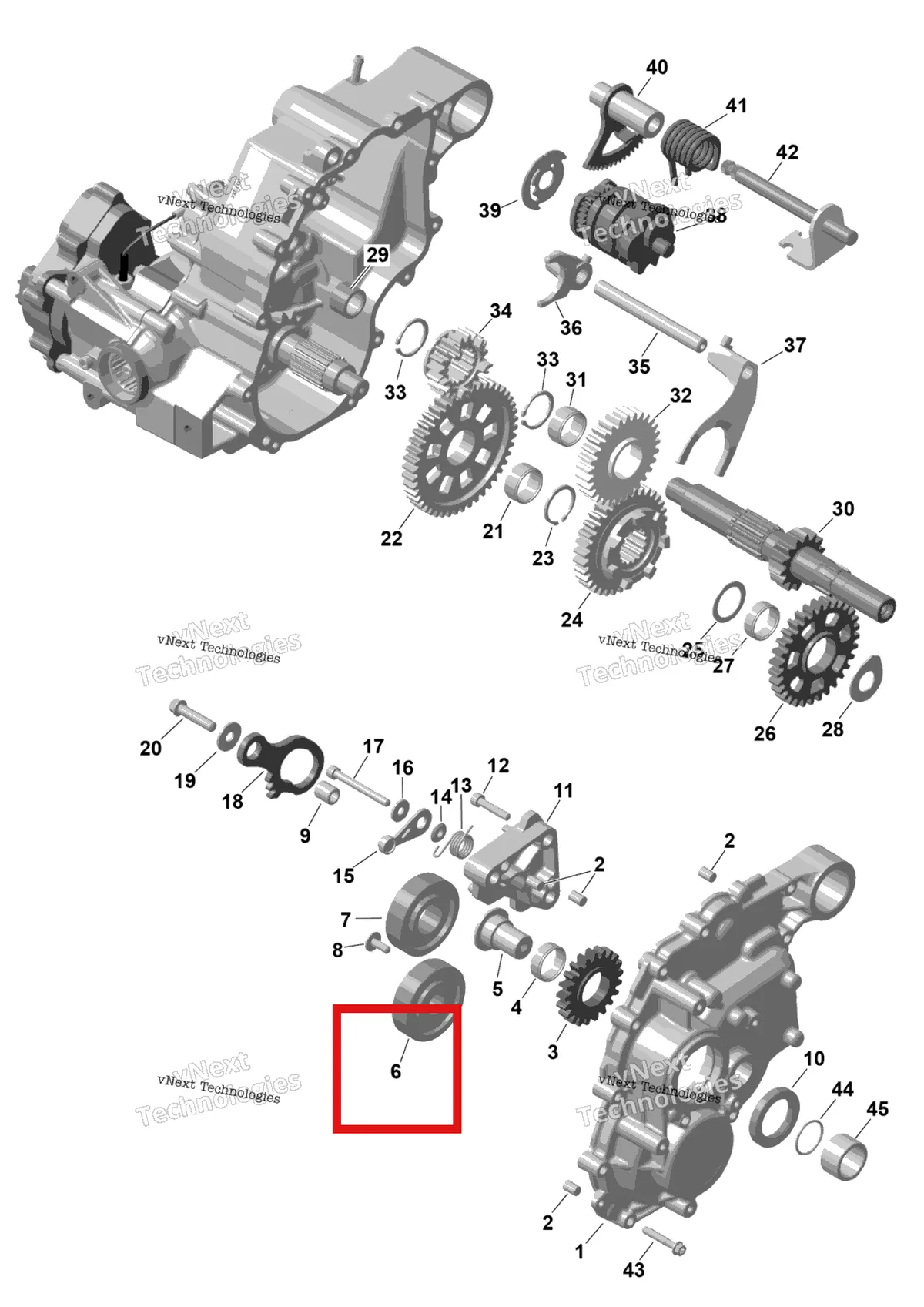 Деталь 420632295 на схеме узла 2026 Can-Am RENEGADE - 4X4 - XMR - 650 EFI - 5TTA - Catalyst Gray Rotax - Gearbox 2