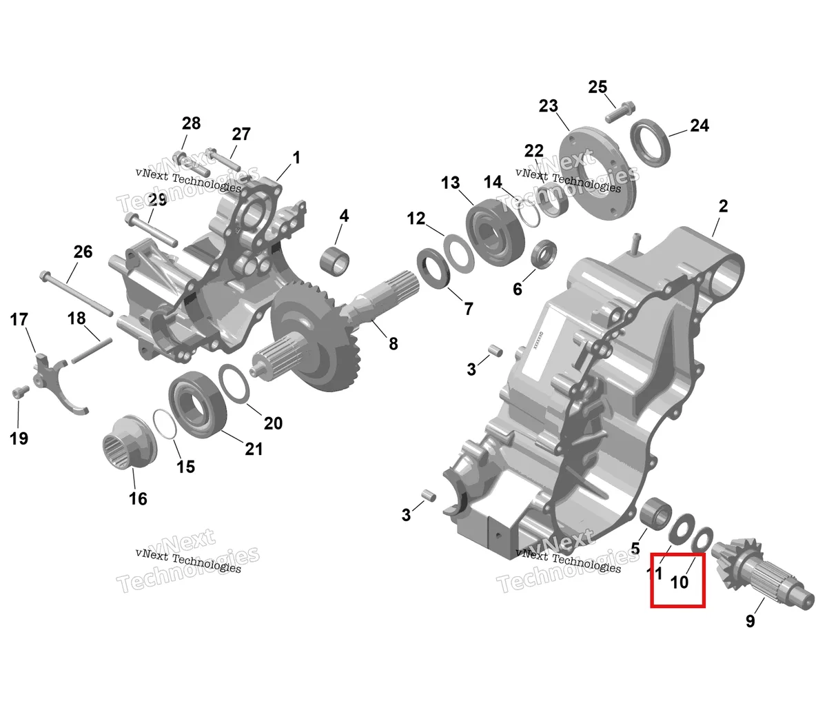 Деталь 420632300 на схеме узла 2026 Can-Am RENEGADE - 4X4 - XMR - 650 EFI - 5TTA - Catalyst Gray Rotax - Gearbox 1