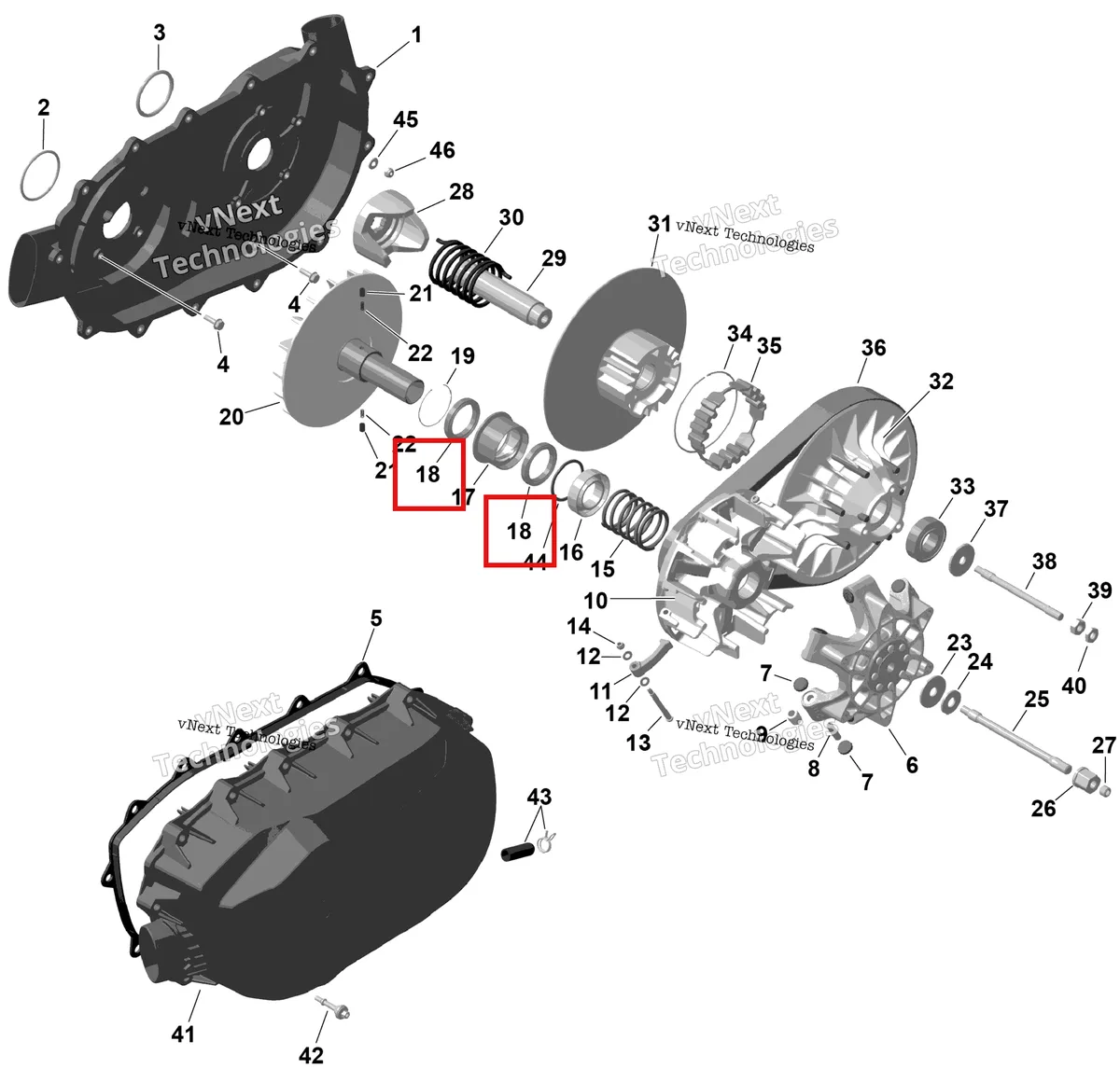 Деталь 420632377 на схеме узла 2026 Can-Am RENEGADE - 4X4 - XMR - 1000R EFI - 5UTA - Hyper Silver Rotax - Cvt