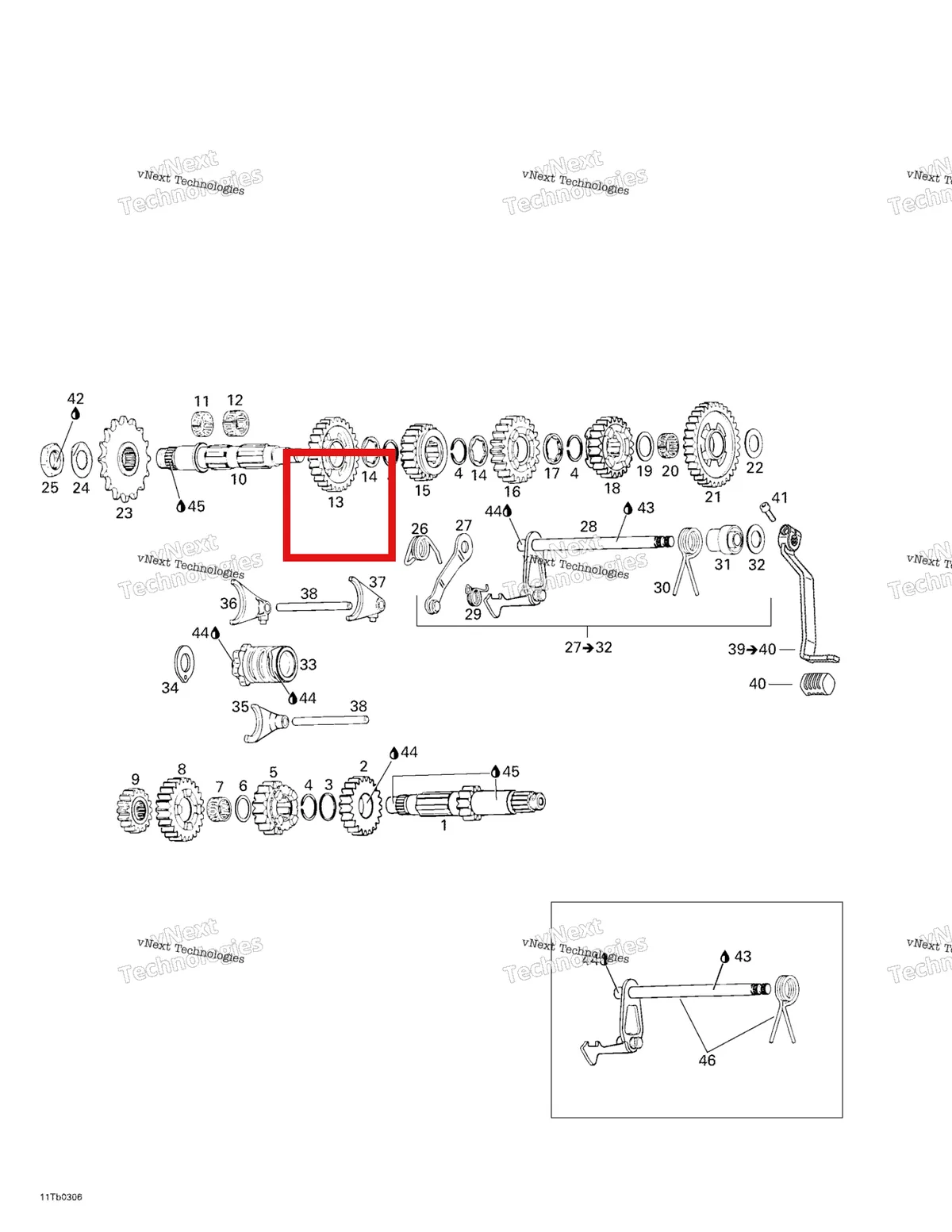 Деталь 420634305 на схеме узла 2003 Can-Am DS 650 Baja Transmission