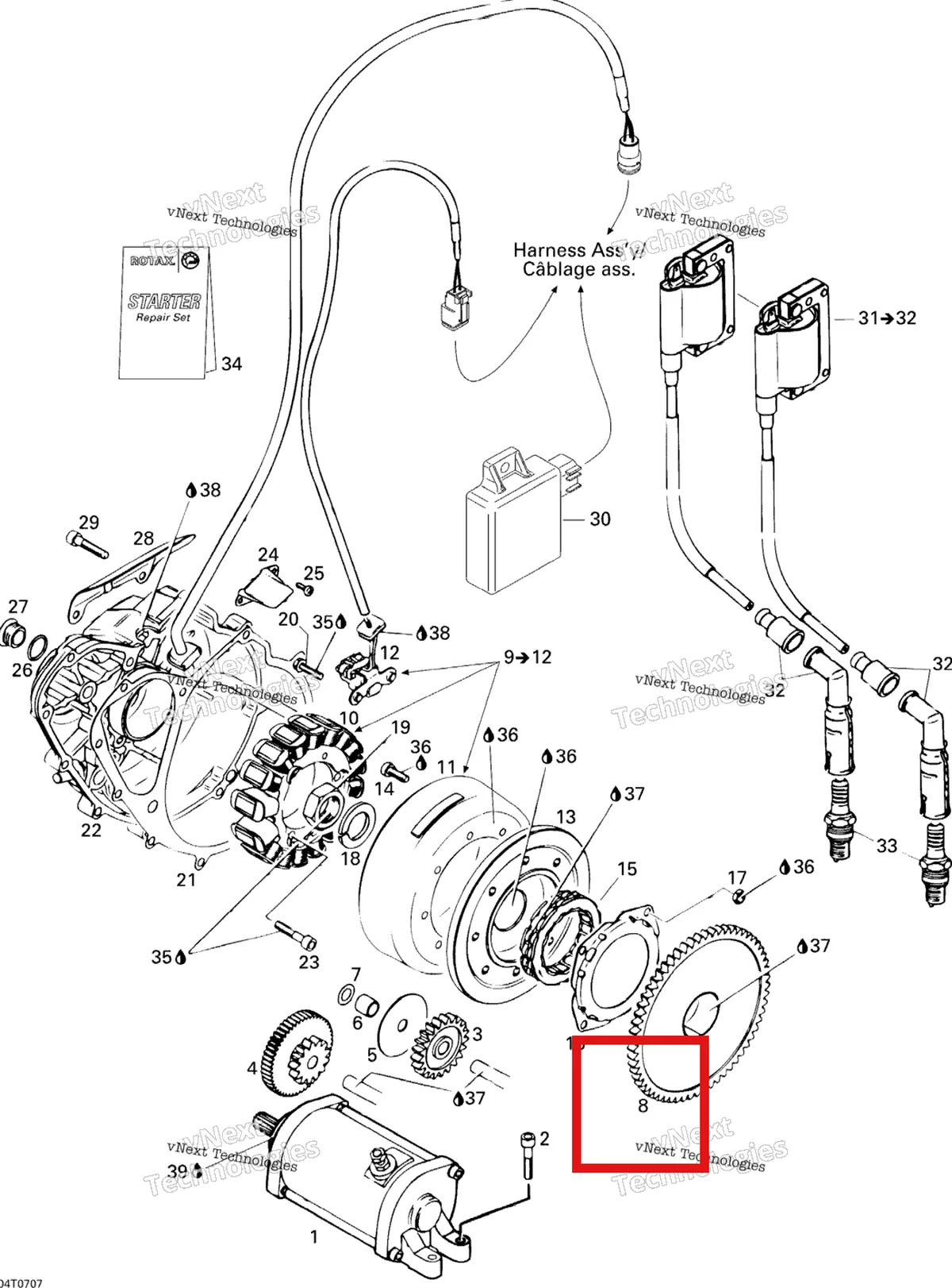 Деталь 420634319 на схеме узла 2007 Can-Am DS 650 X Ignition And Magneto
