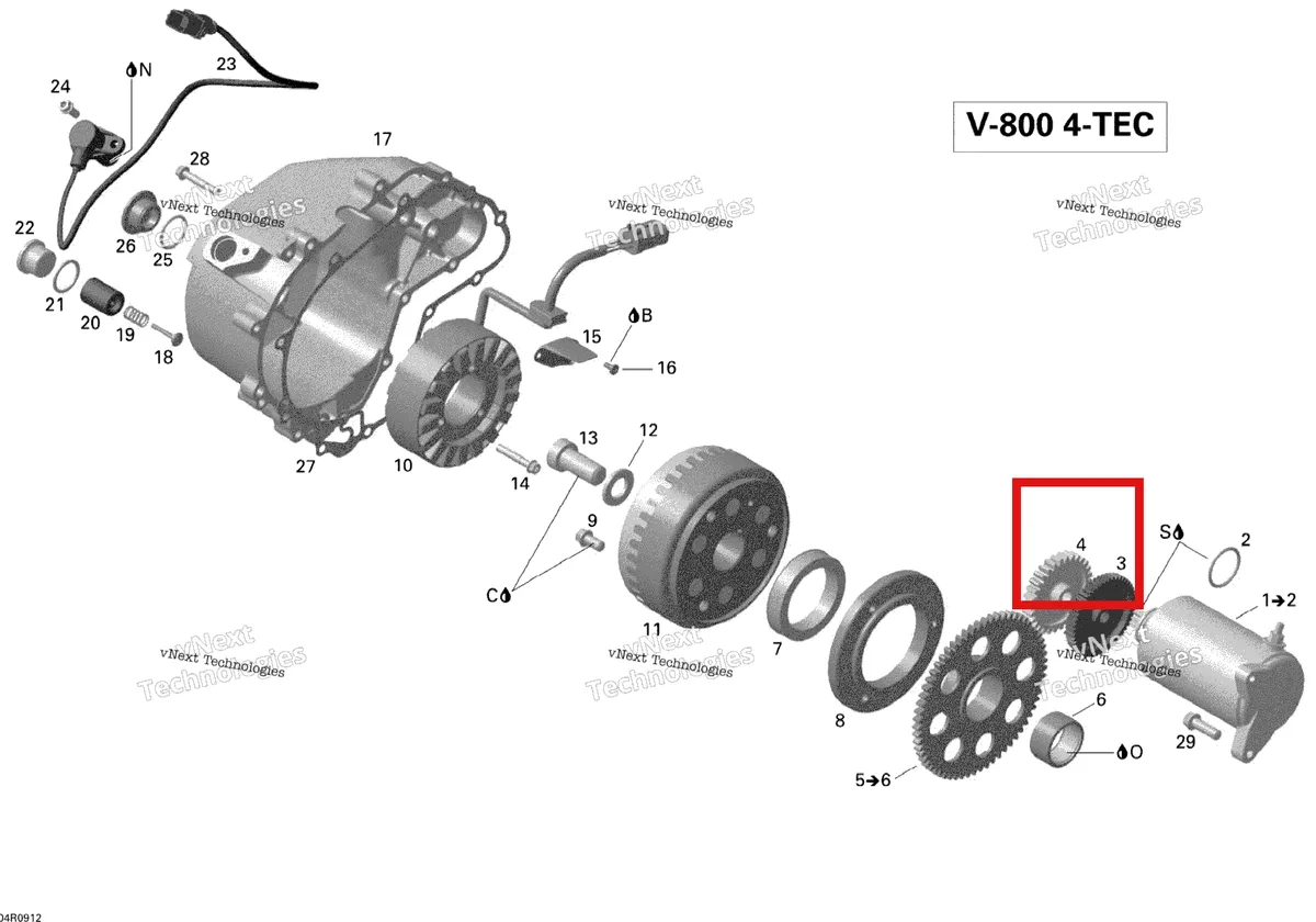 Схема применяемости: Шестерня 30 зубьев Ski-Doo Expedition TUV V800 4-TEC (2009) (420634601)