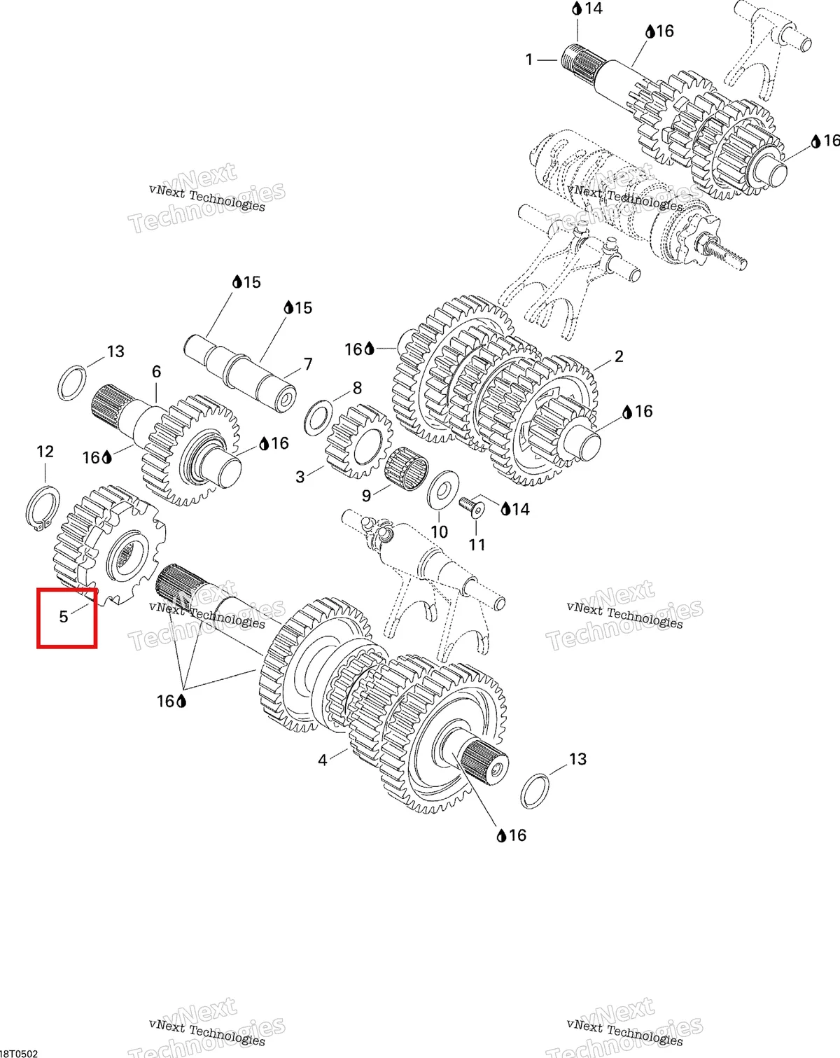 Деталь 420634925 на схеме узла 2005 Can-Am Traxter 5 Speed Transmission