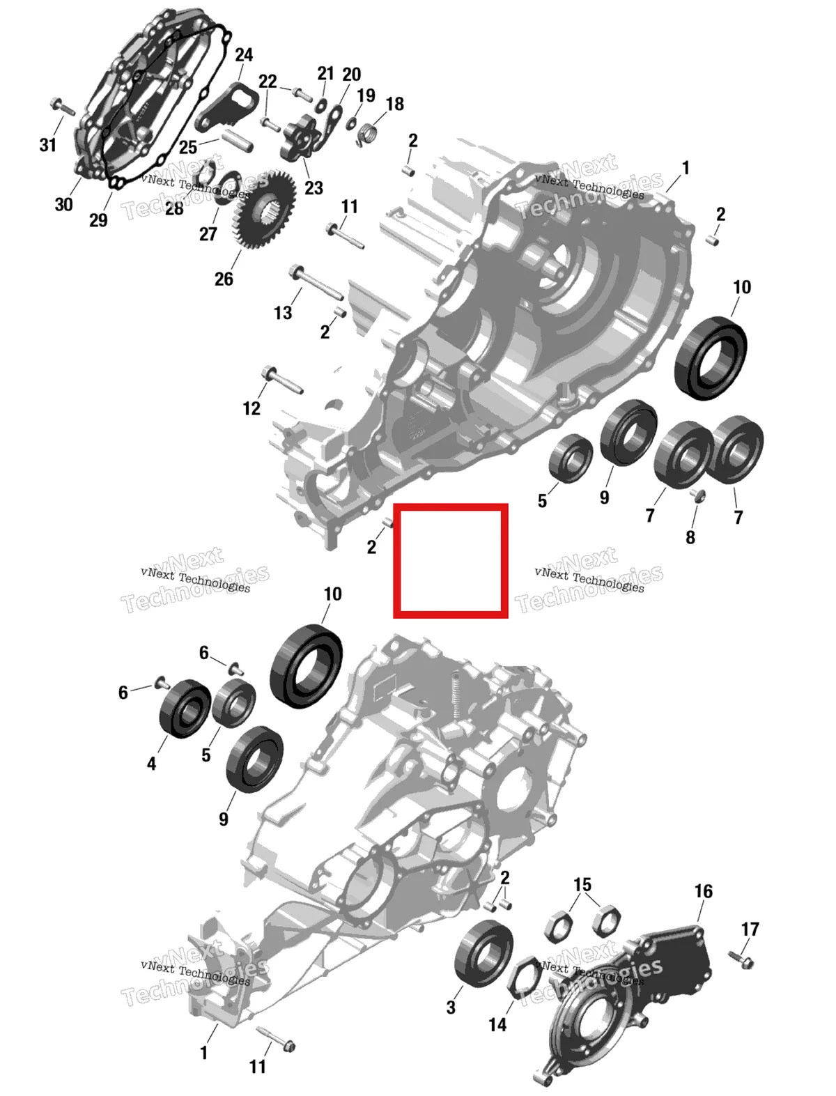 Деталь 420634936 на схеме узла 2023 Can-Am Commander 1000R EFI - XTP Rotax - Gearbox 1