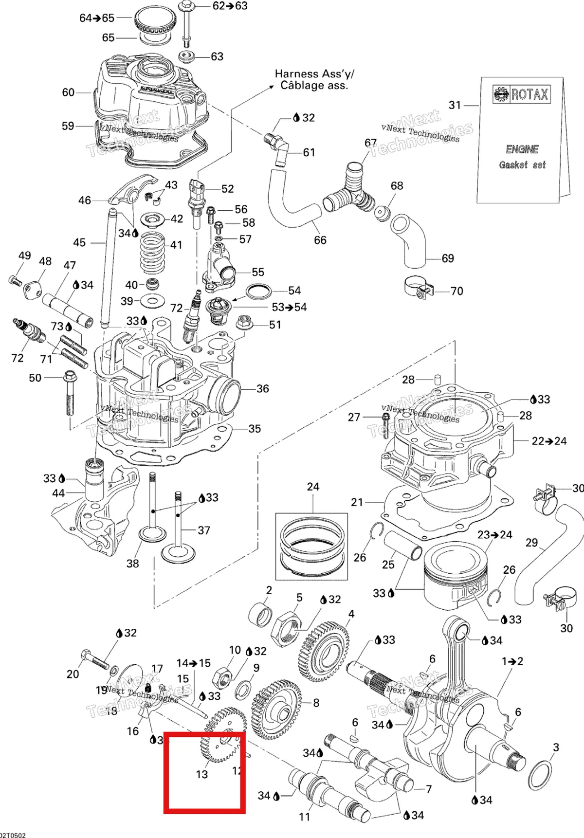 Деталь 420634956 на схеме узла 2005 Can-Am Traxter 5 Speed Crankshaft, Piston And Cylinder